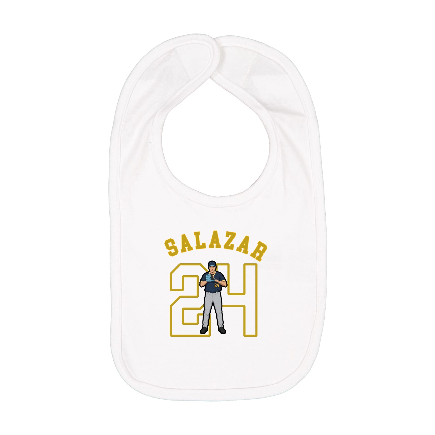 Infant Bib — Shirsey Arch in White