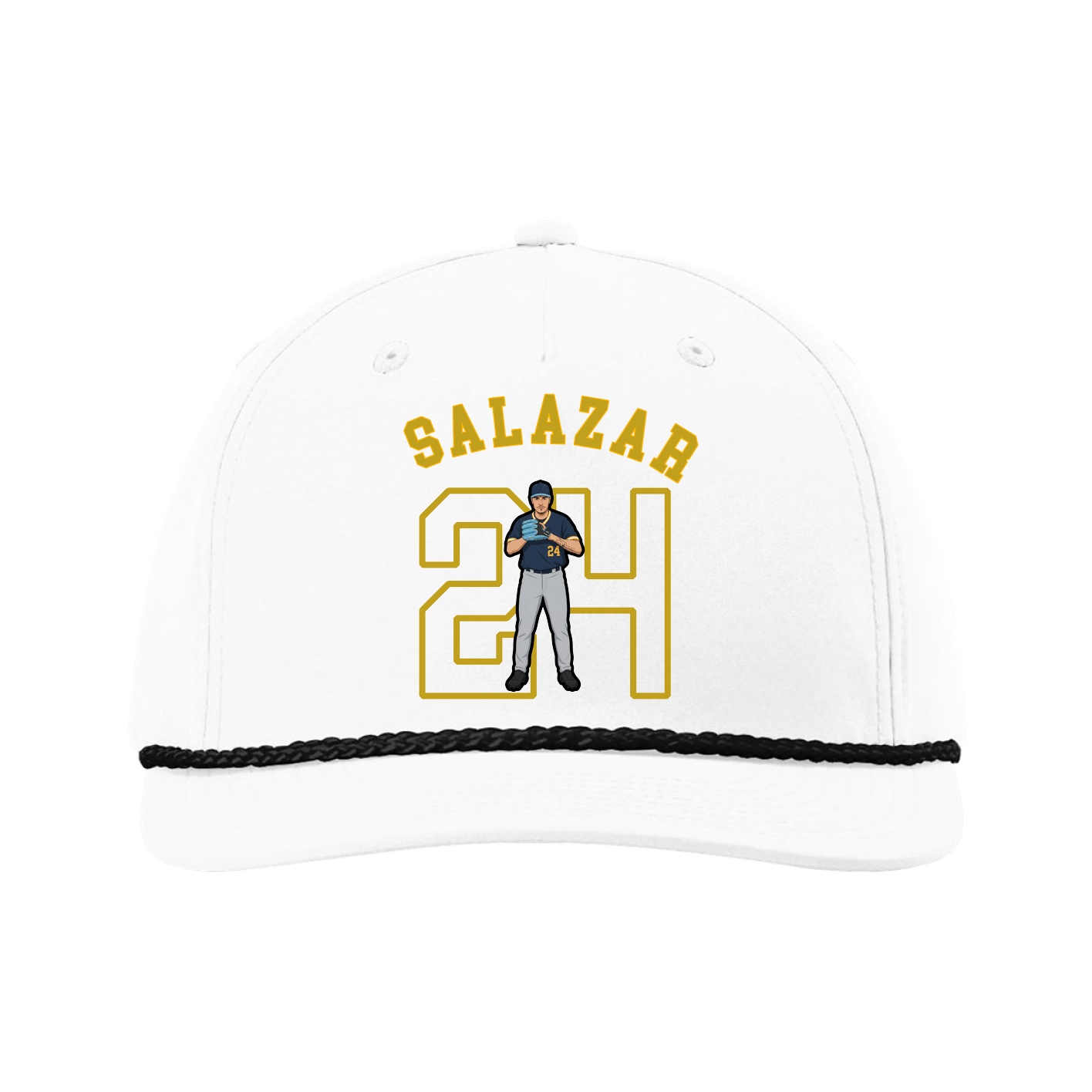 Five-Panel Classic Rope Cap — Shirsey Arch in White