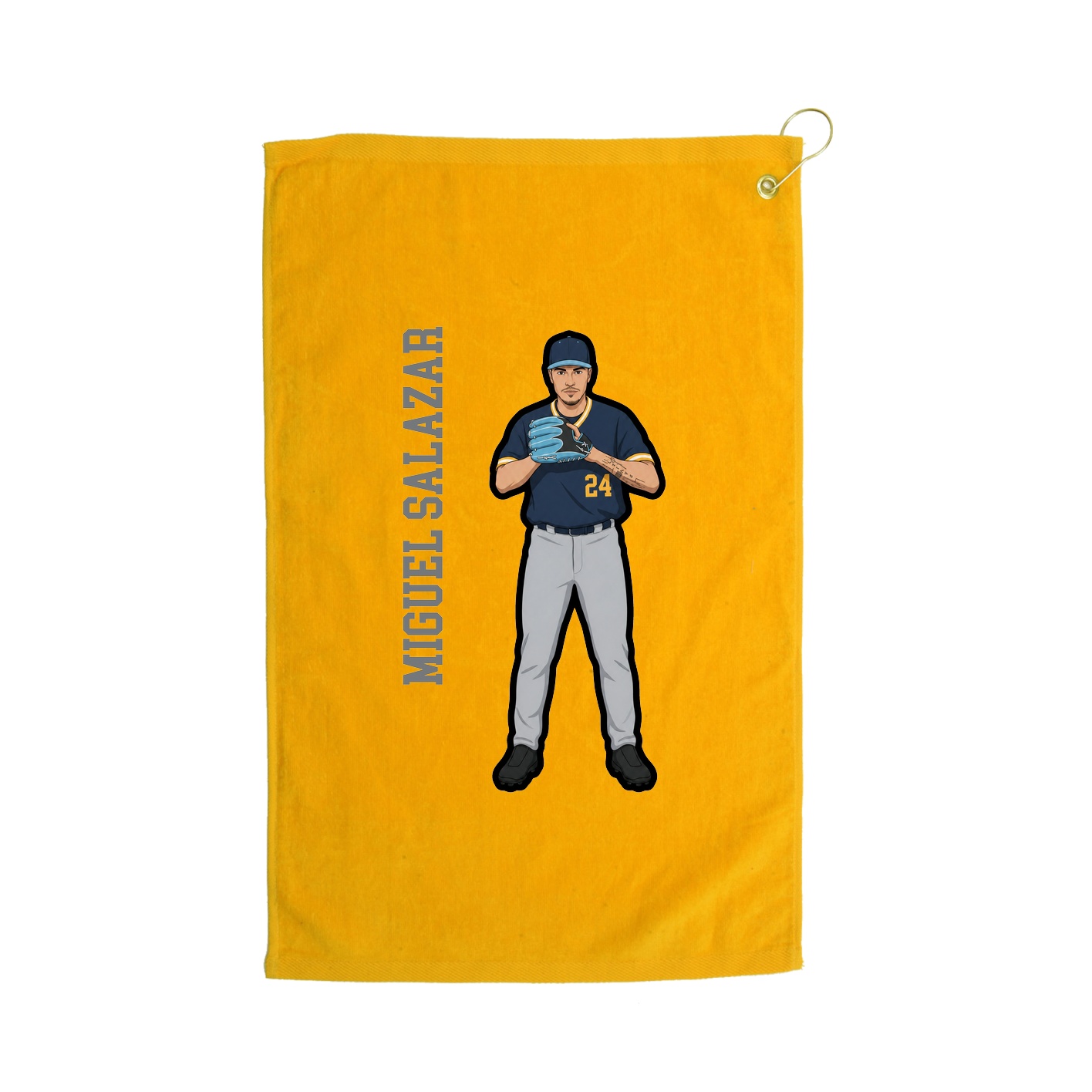 Golf Towel — Name Vertical in Gold