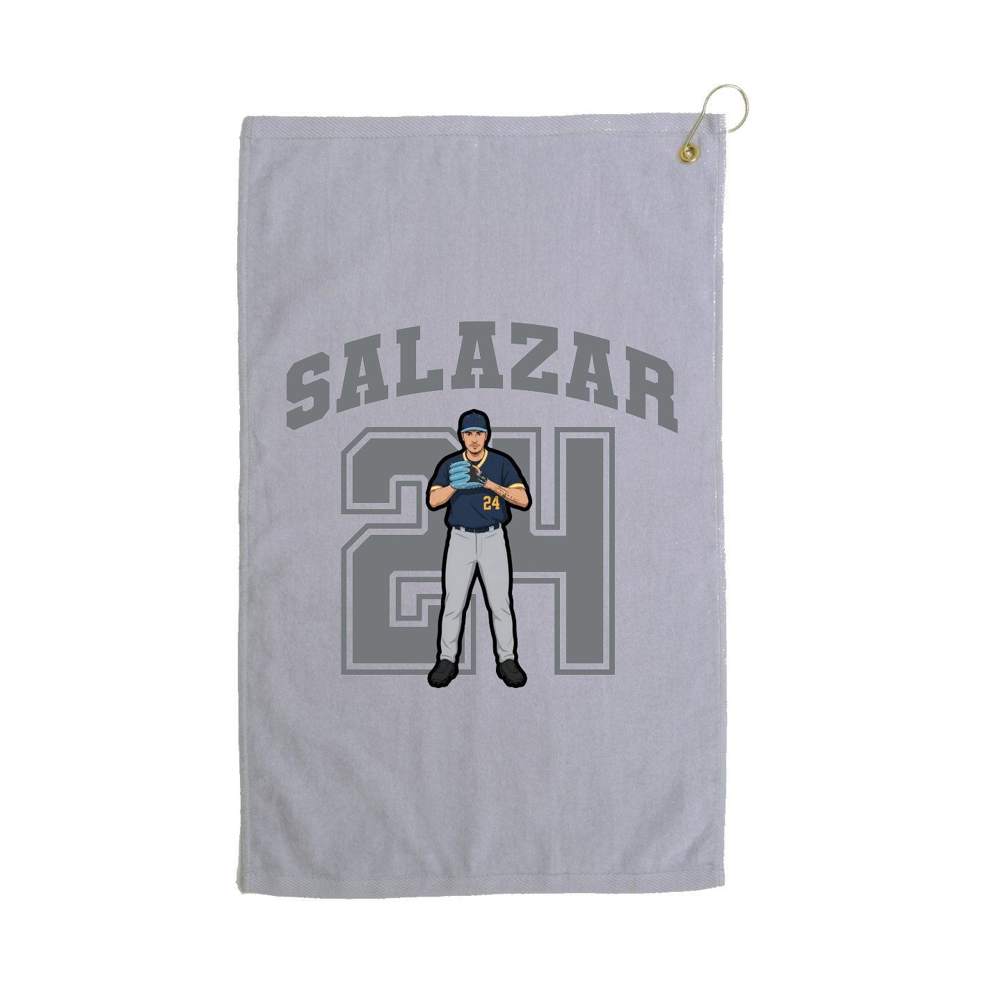 Golf Towel — Number in Grey