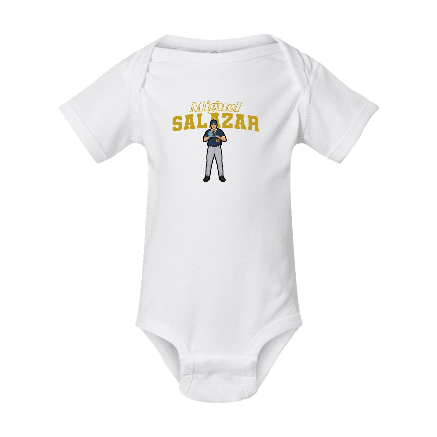 Baby Onesie — Name Arch in White