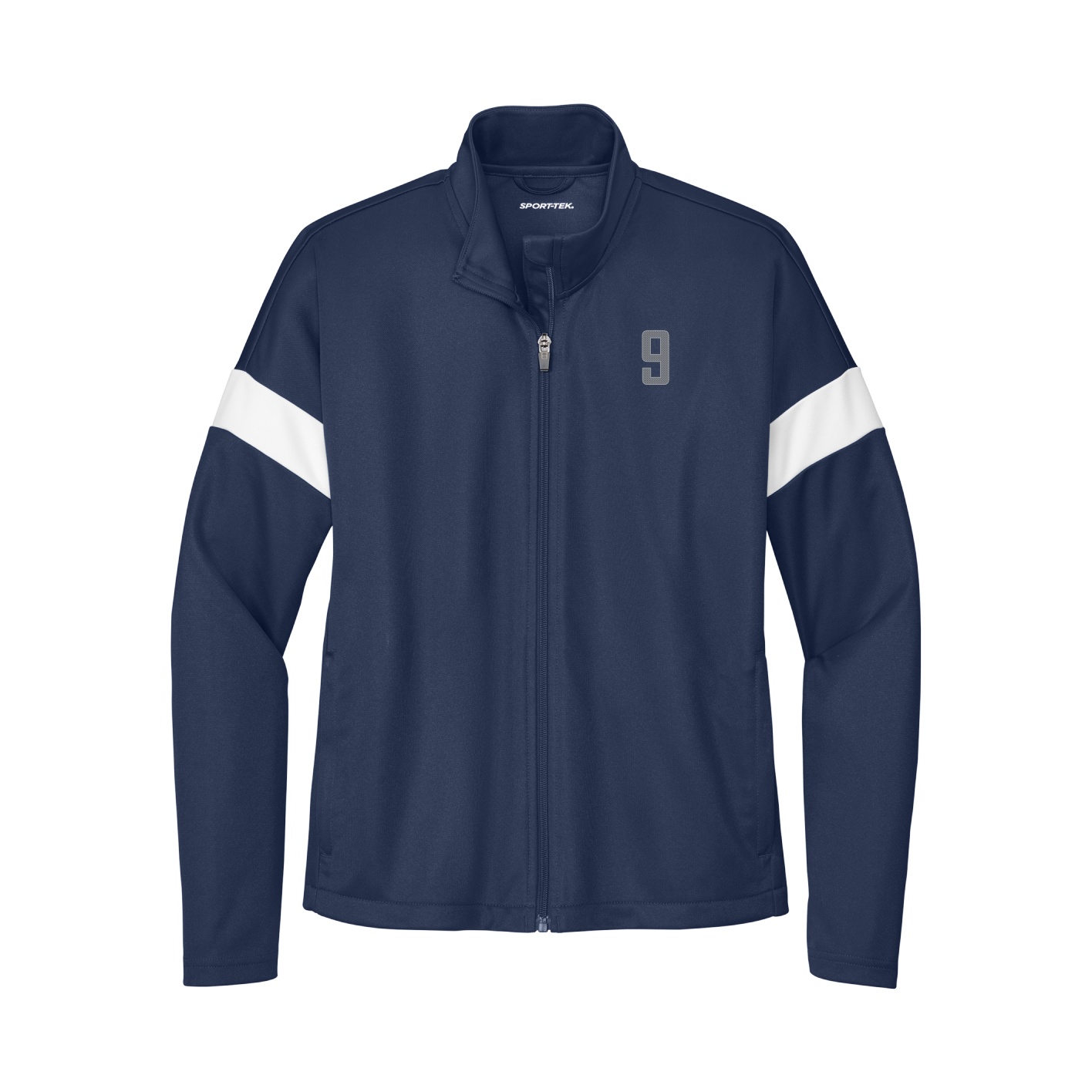 Womens Team Travel Full-Zip Jacket — Front Shirsy in Navy/White
