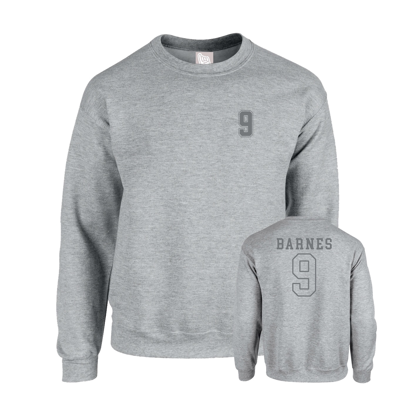 Fleece Crew — Chest Back in Grey