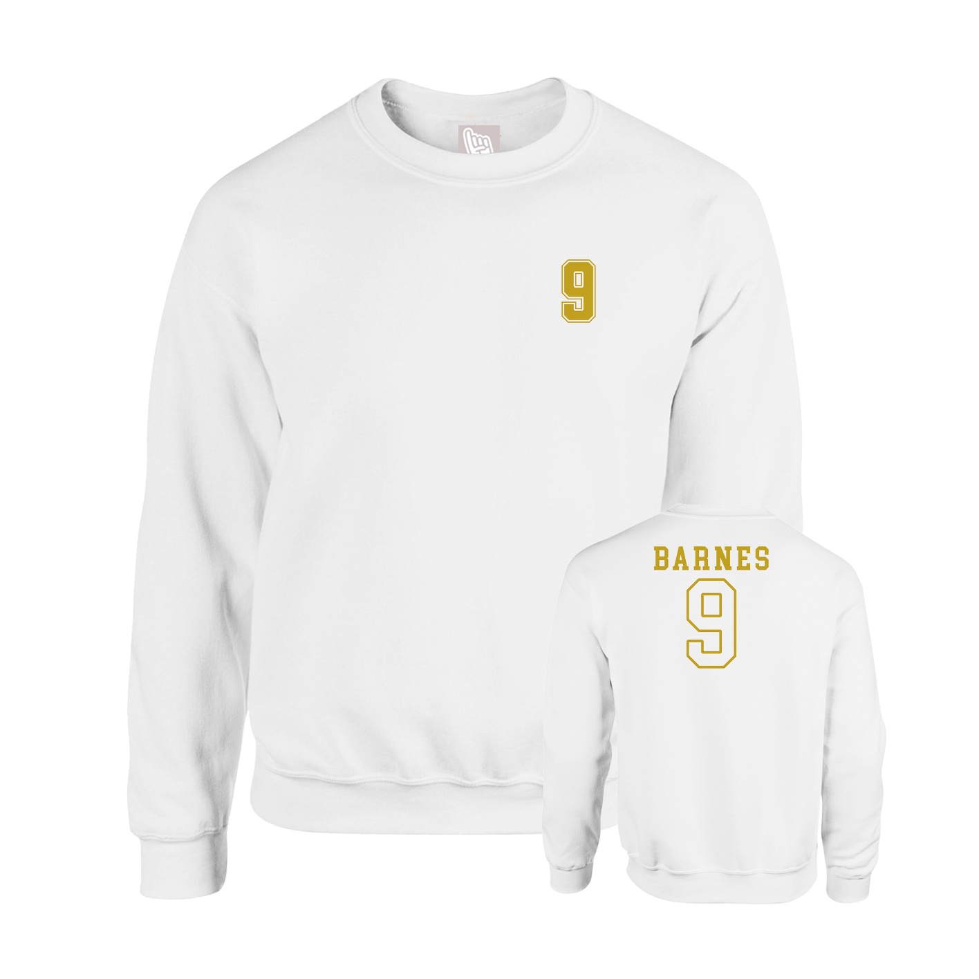 Fleece Crew — Chest Back in White