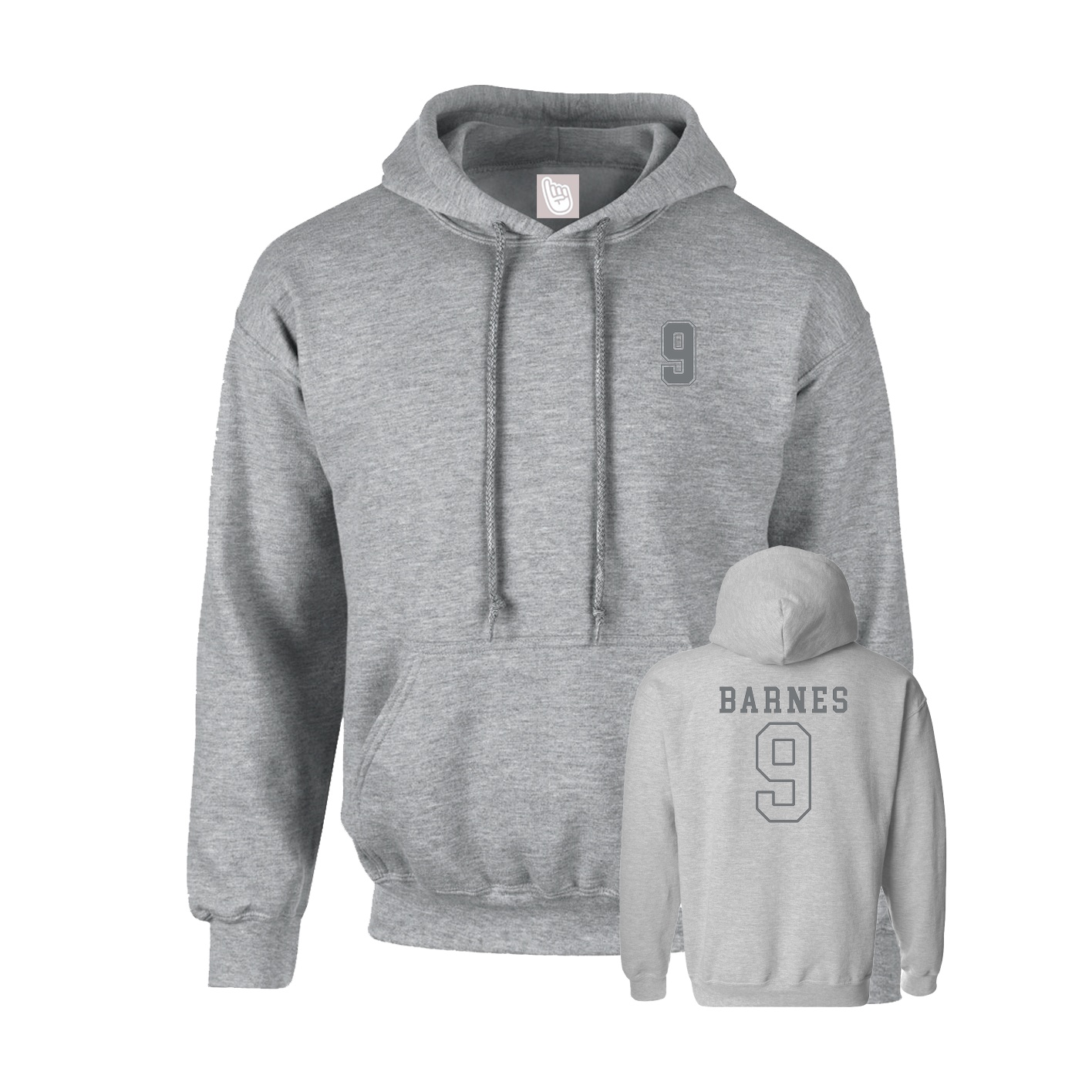 Youth Hoodie — Chest Back in Grey