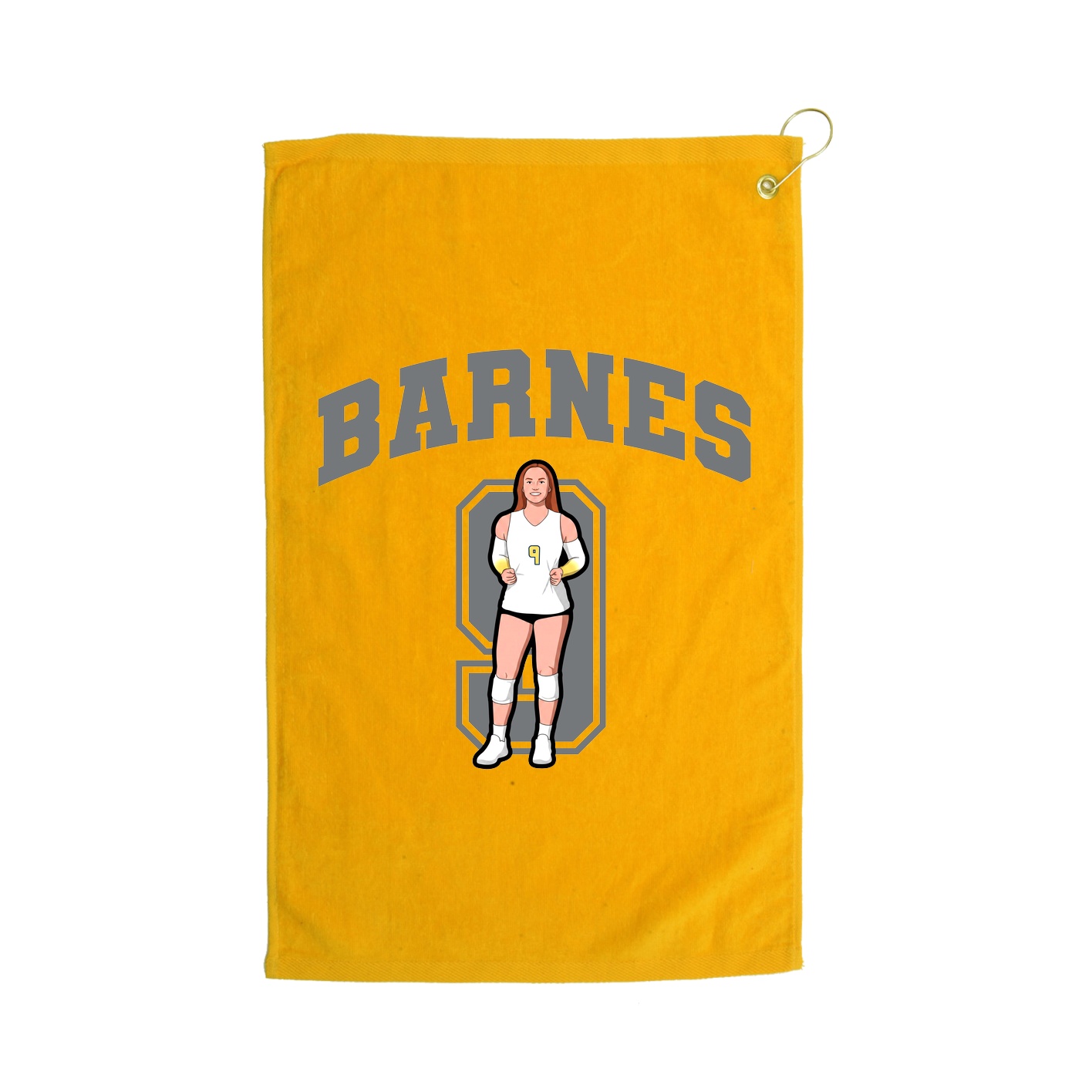 Golf Towel — Number in Gold