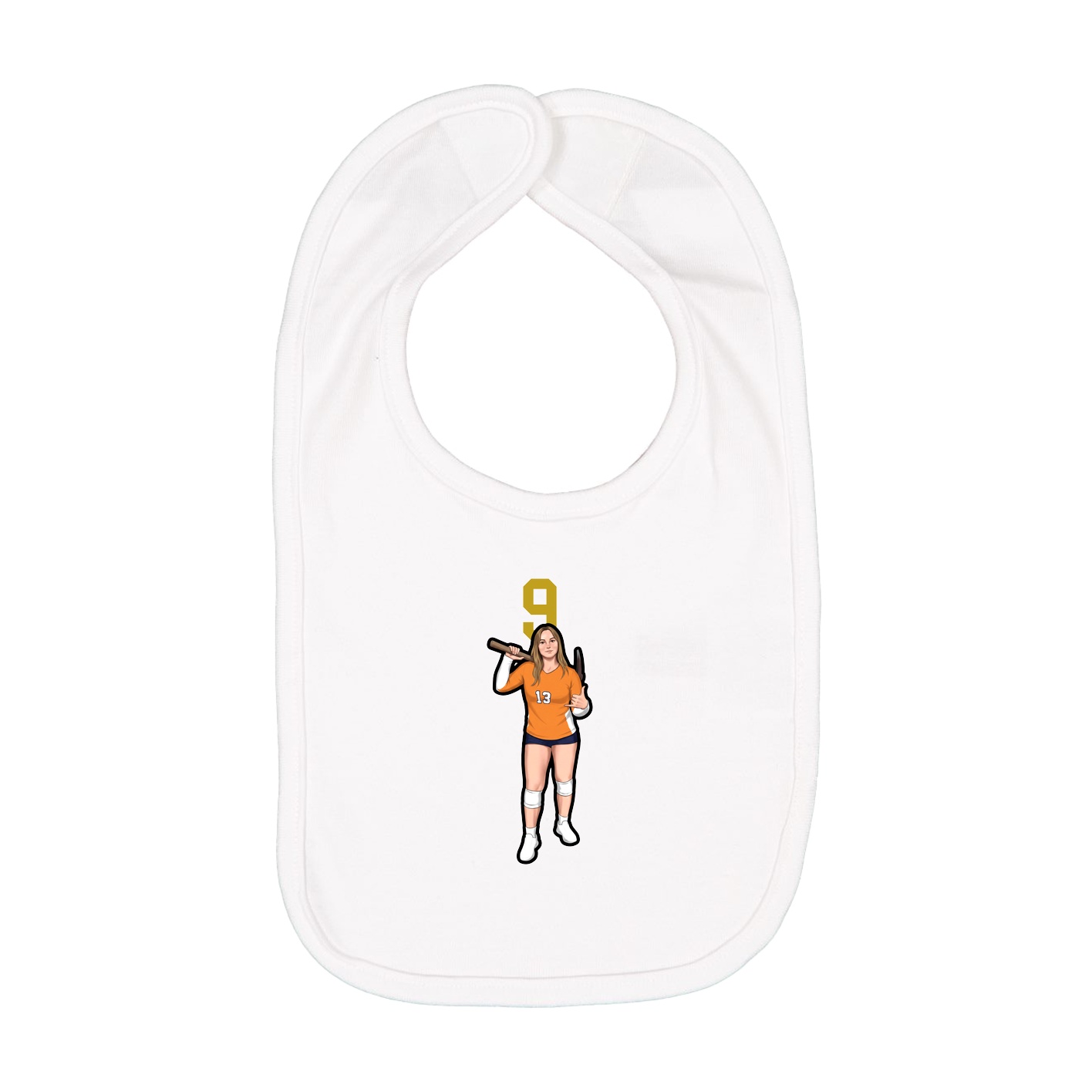 Infant Bib — Number Top in White