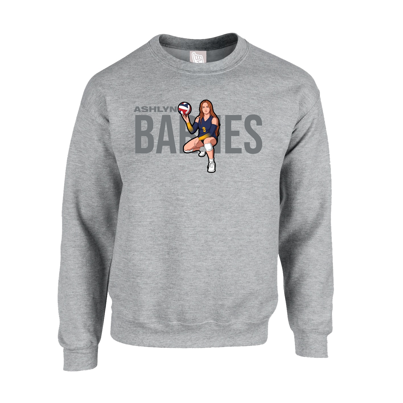 Fleece Crew — Player Name in Grey