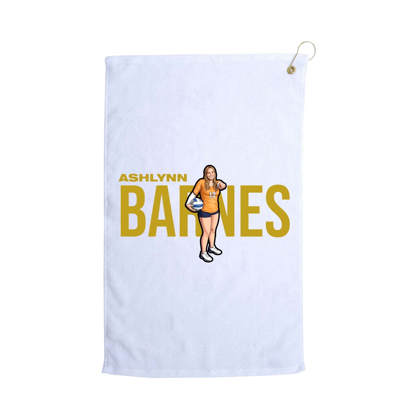 Golf Towel — Player Name in White