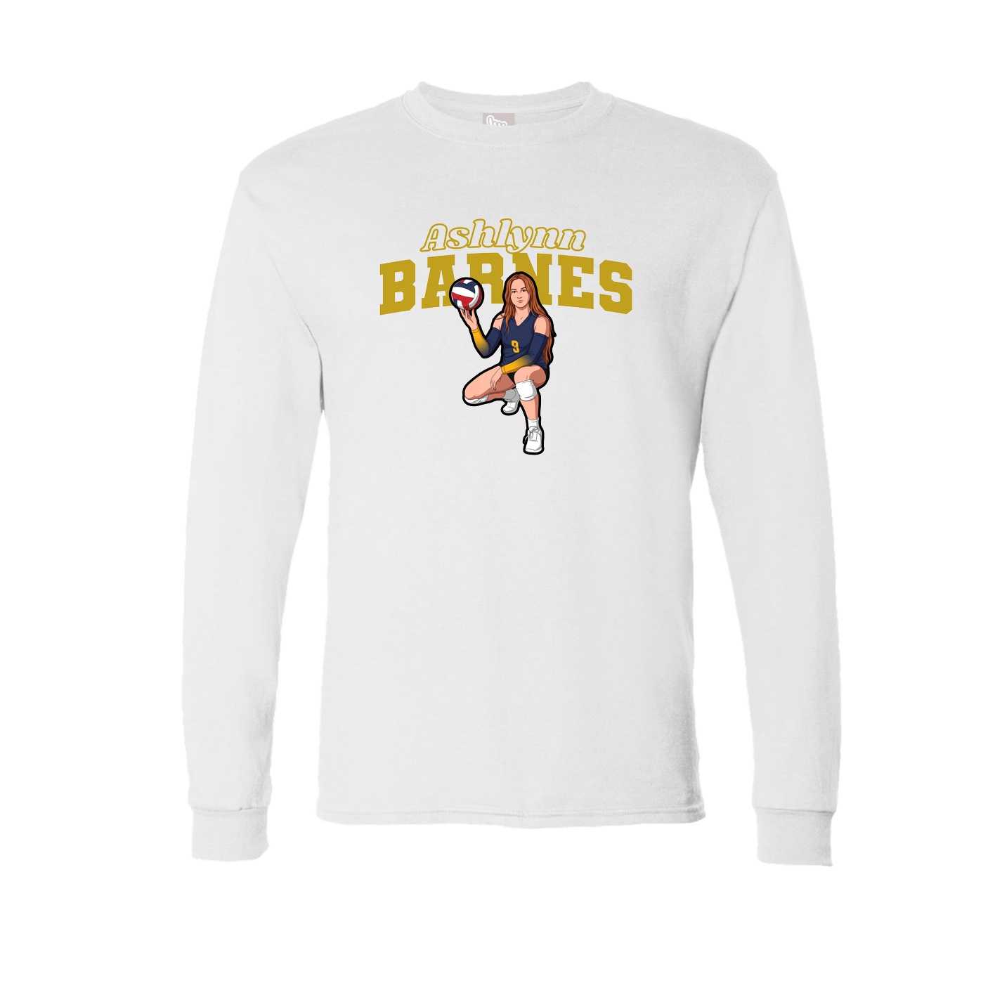 Long Sleeve Tee — Name Arch in White