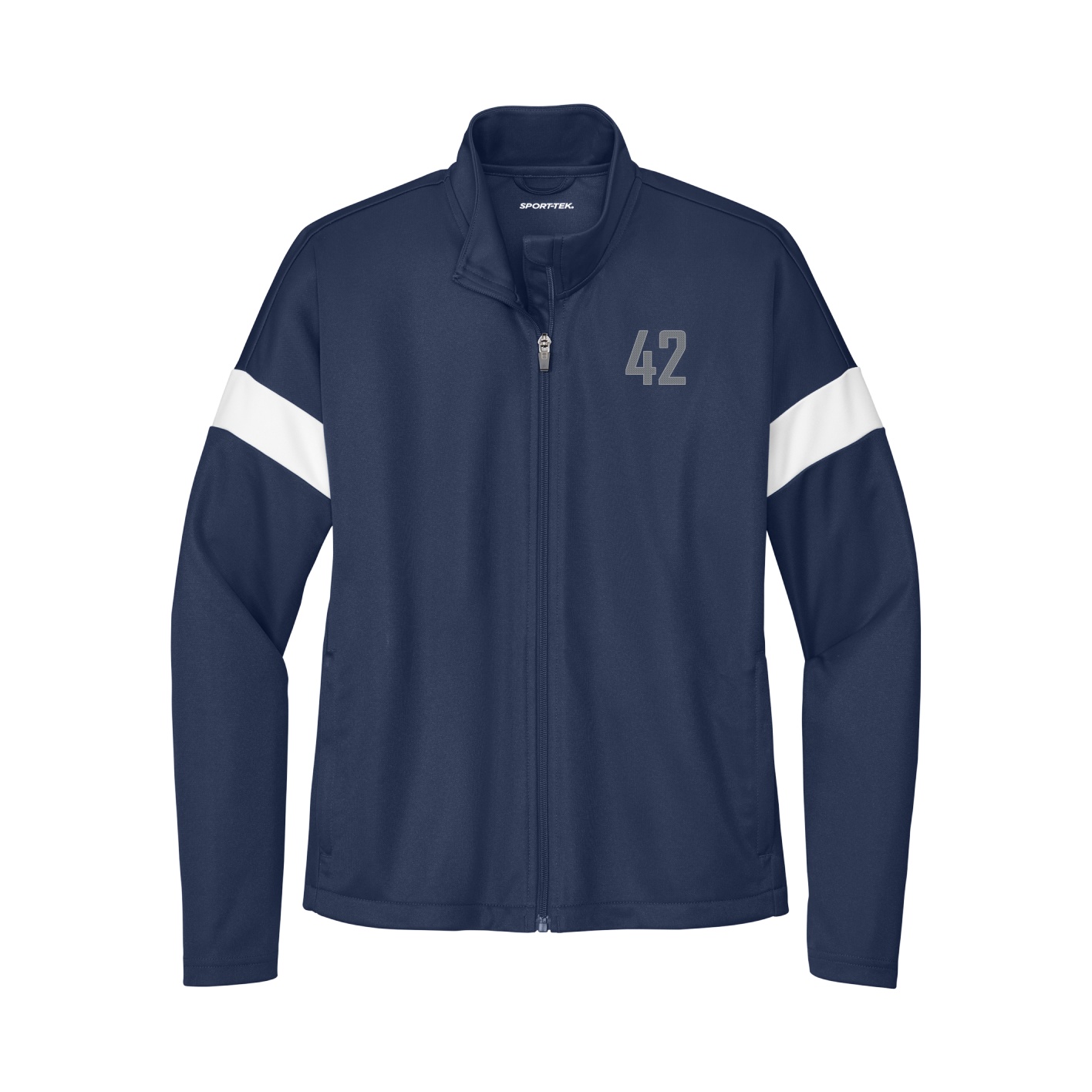 Womens Team Travel Full-Zip Jacket — Front Shirsy in Navy/White