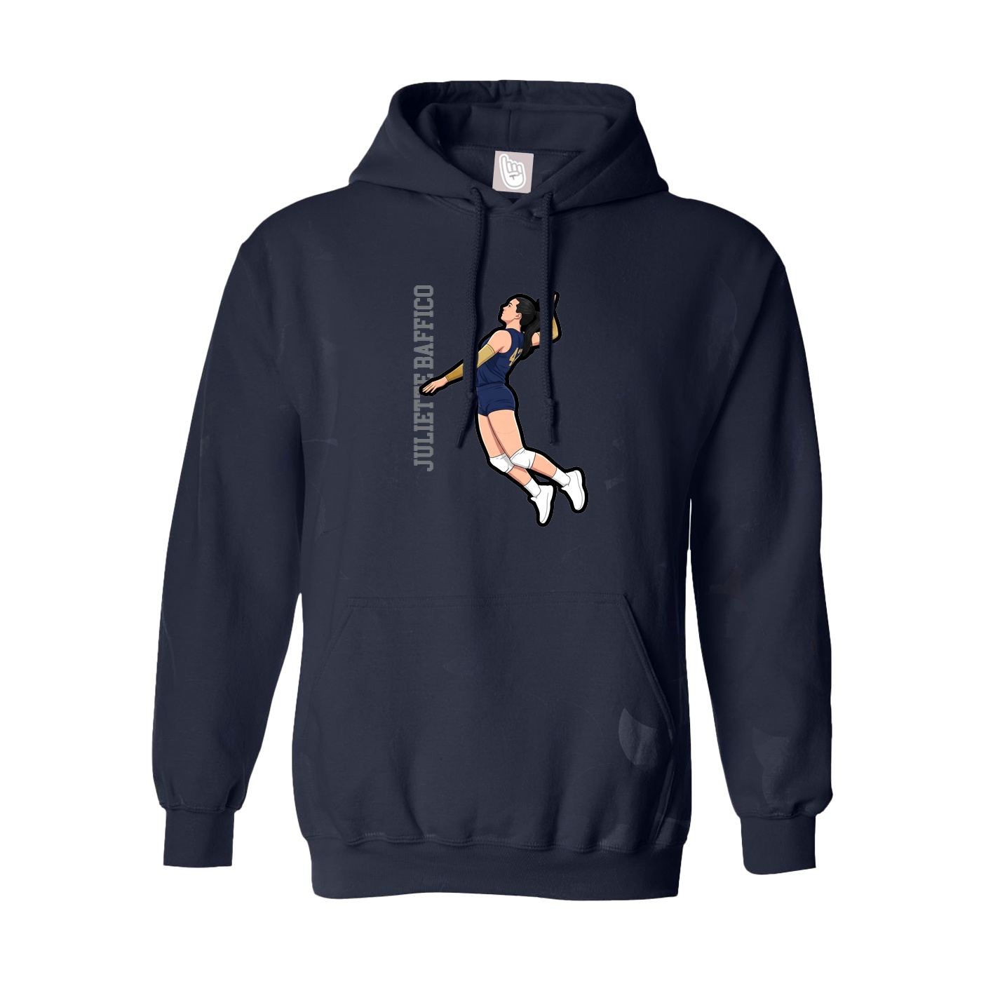 Hoodie — Name Vertical in Navy