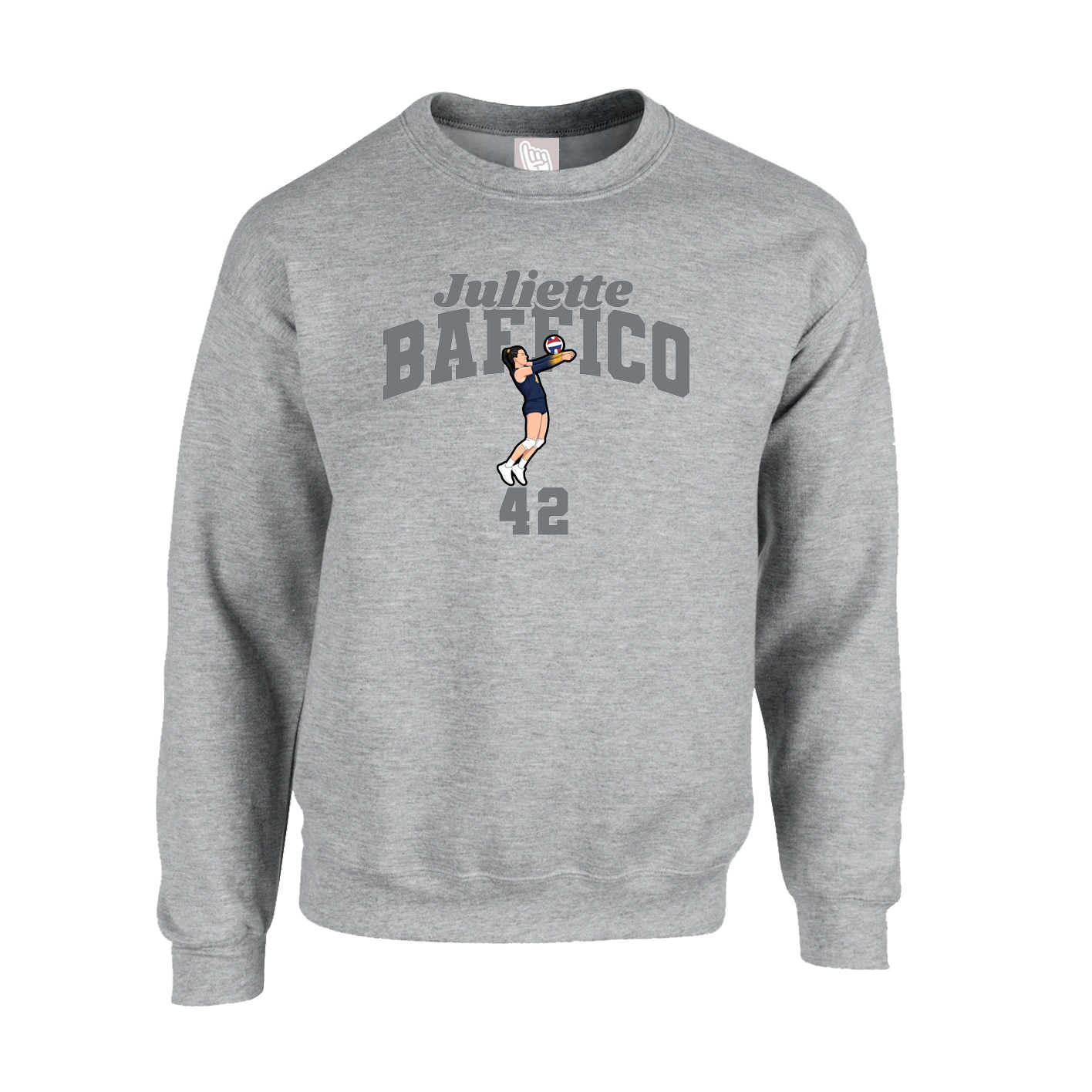 Fleece Crew — Signature Arch in Grey