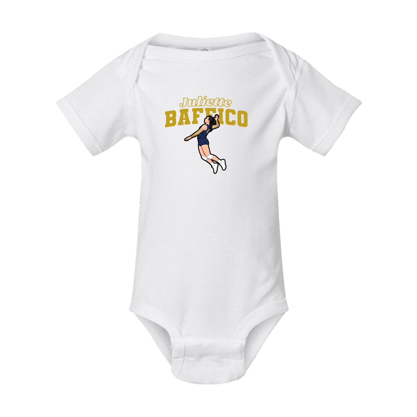 Baby Onesie — Name Arch in White