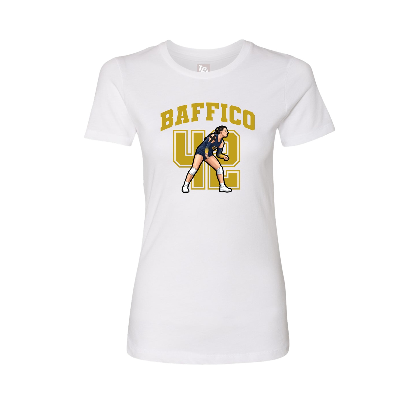 Fitted Women's Tee — Number in White