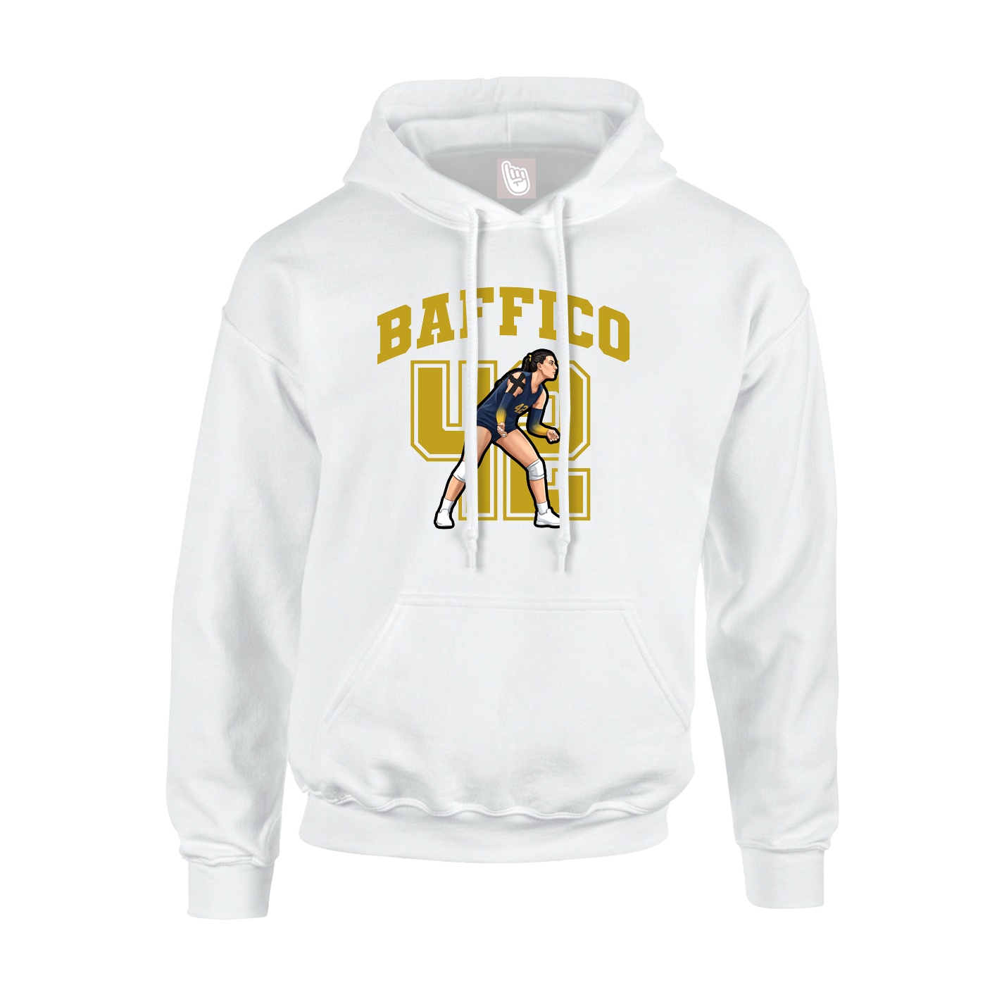 Hoodie — Number in White