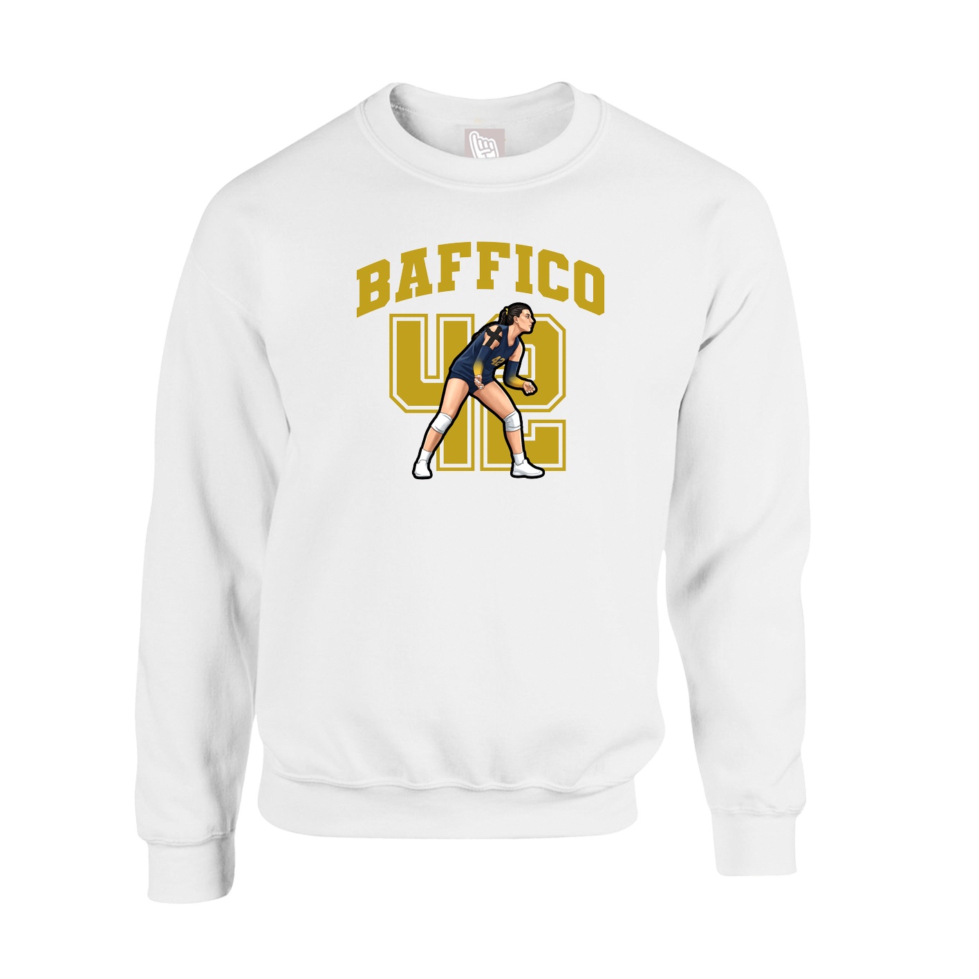 Fleece Crew — Number in White