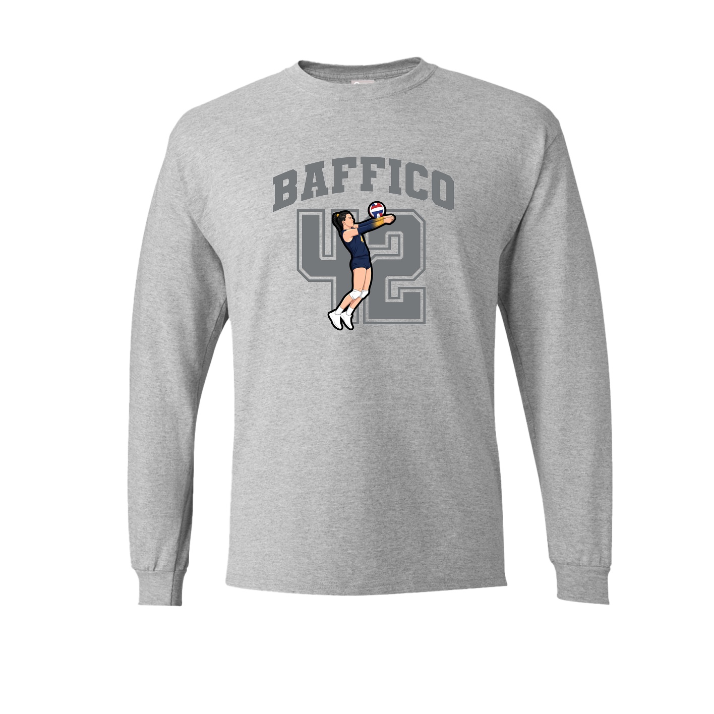 Long Sleeve Tee — Number in Grey