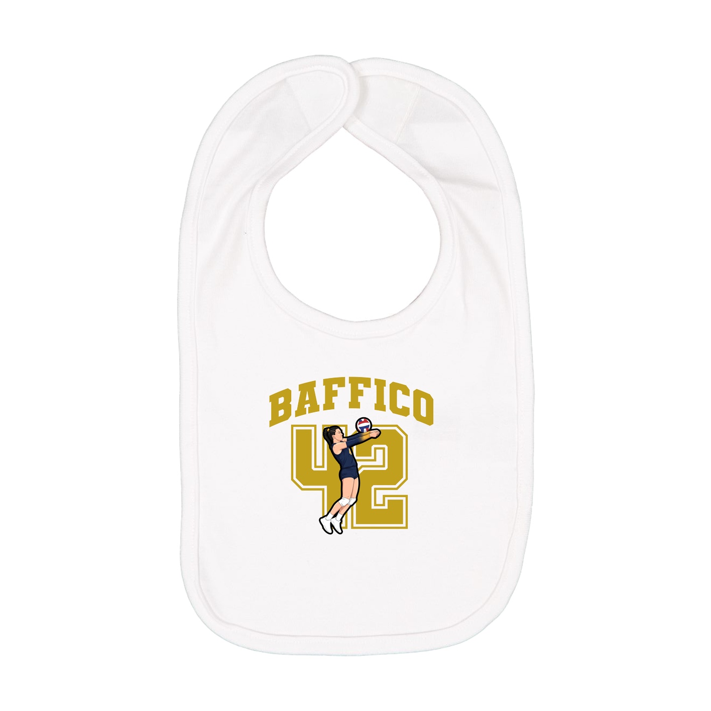 Infant Bib — Number in White