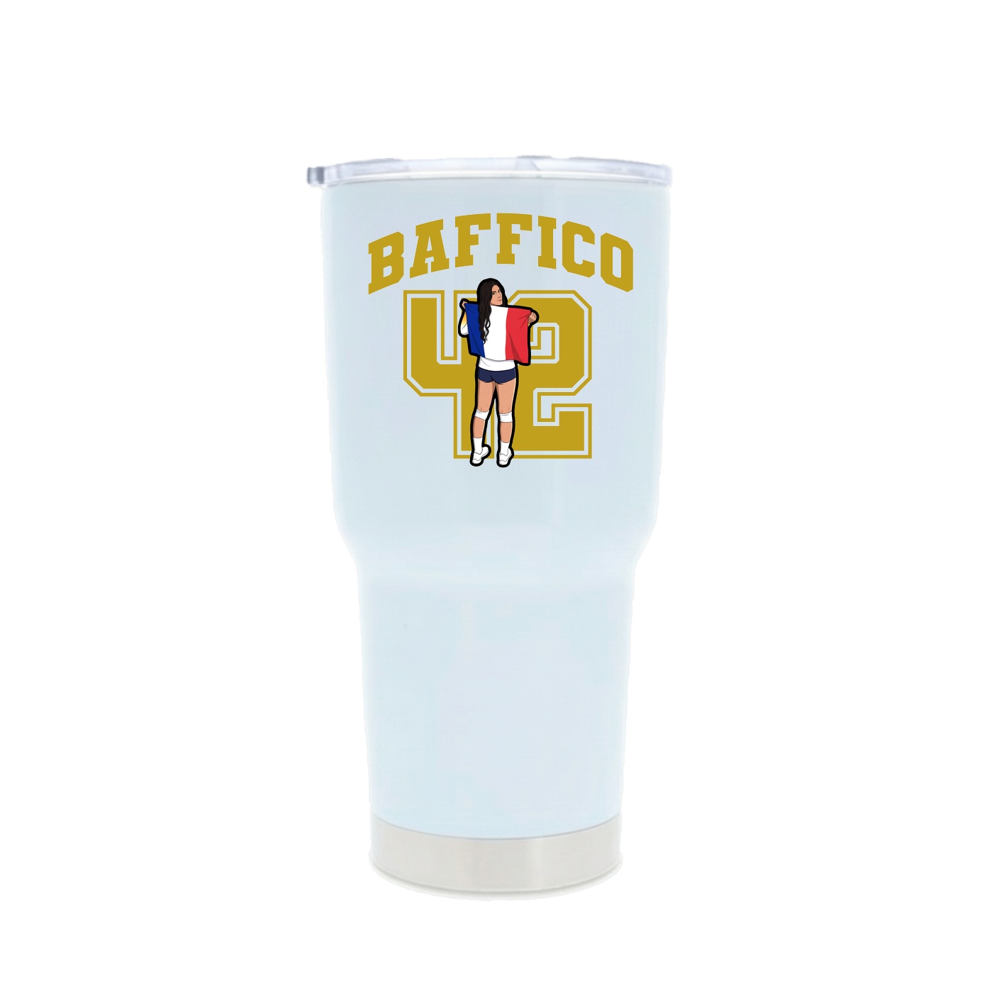 30oz Stainless Steel Tumbler — Number in White