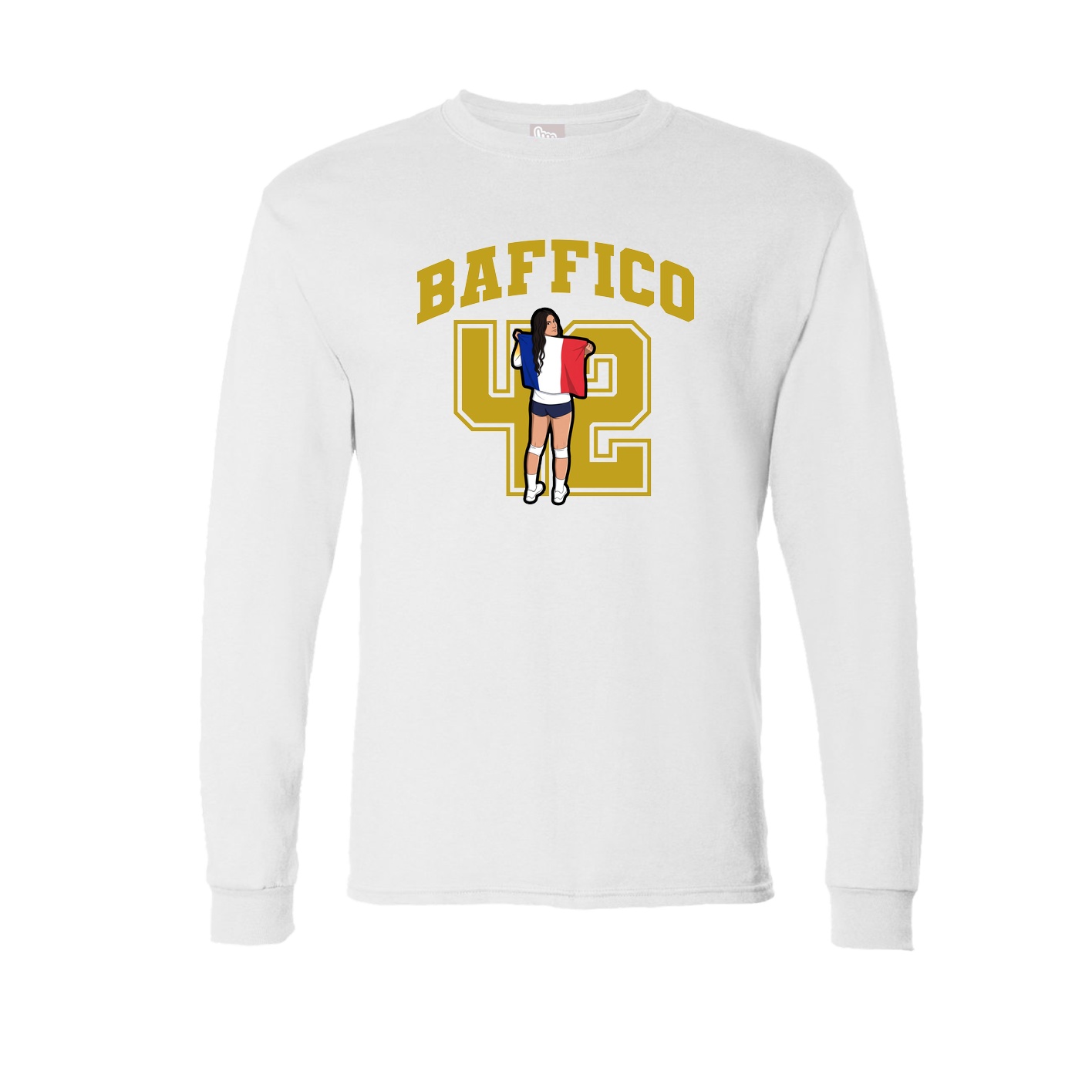 Long Sleeve Tee — Number in White