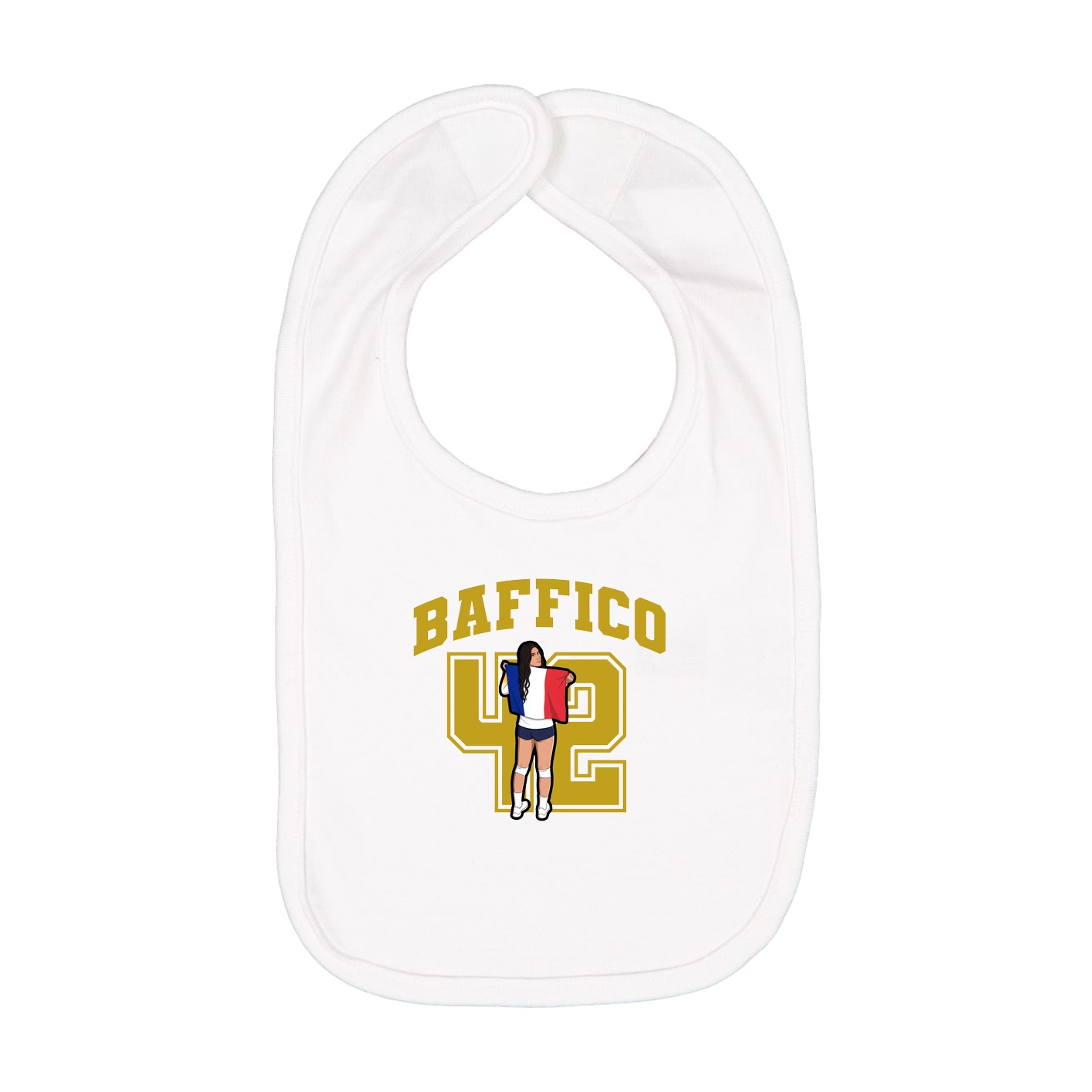 Infant Bib — Number in White