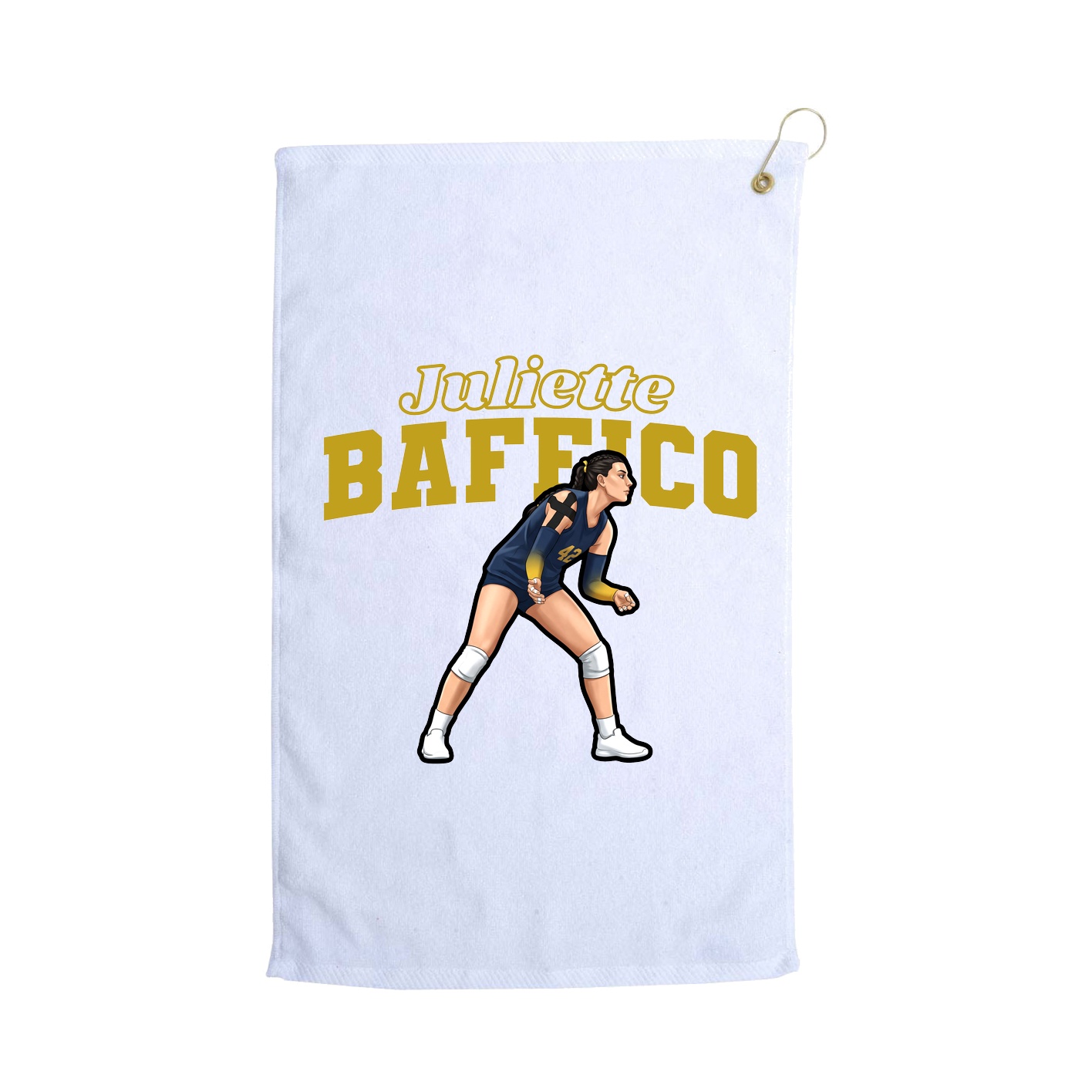 Golf Towel — Name Arch in White