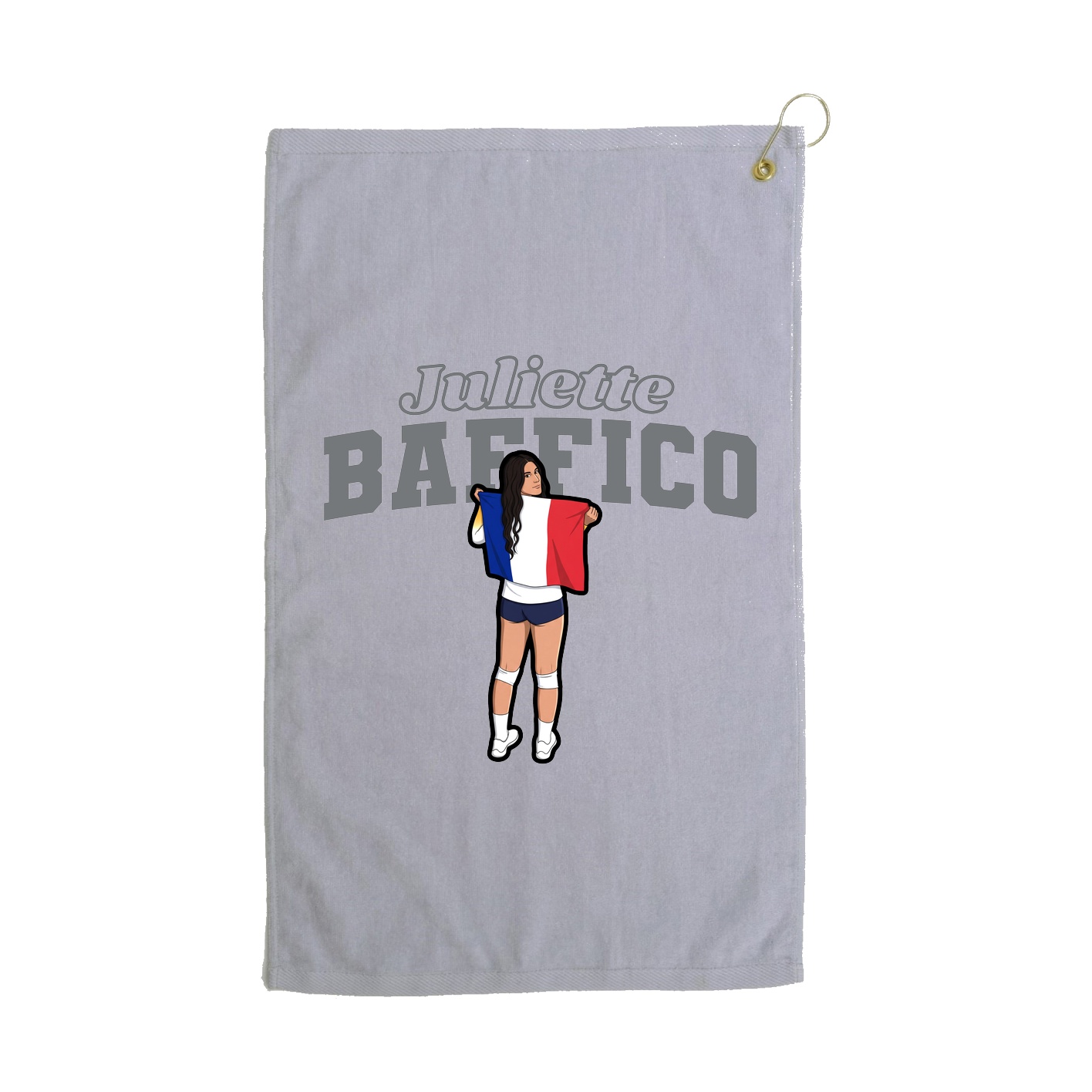 Golf Towel — Name Arch in Grey