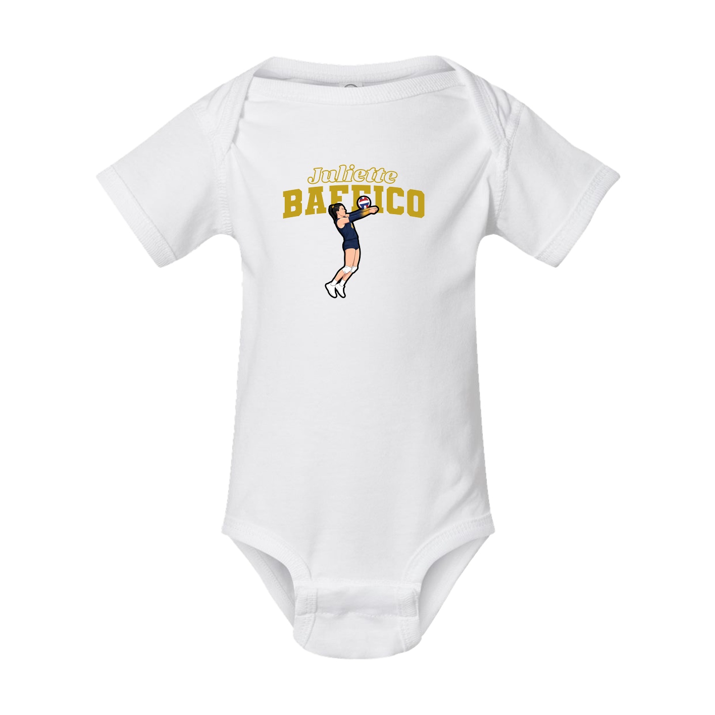 Baby Onesie — Name Arch in White