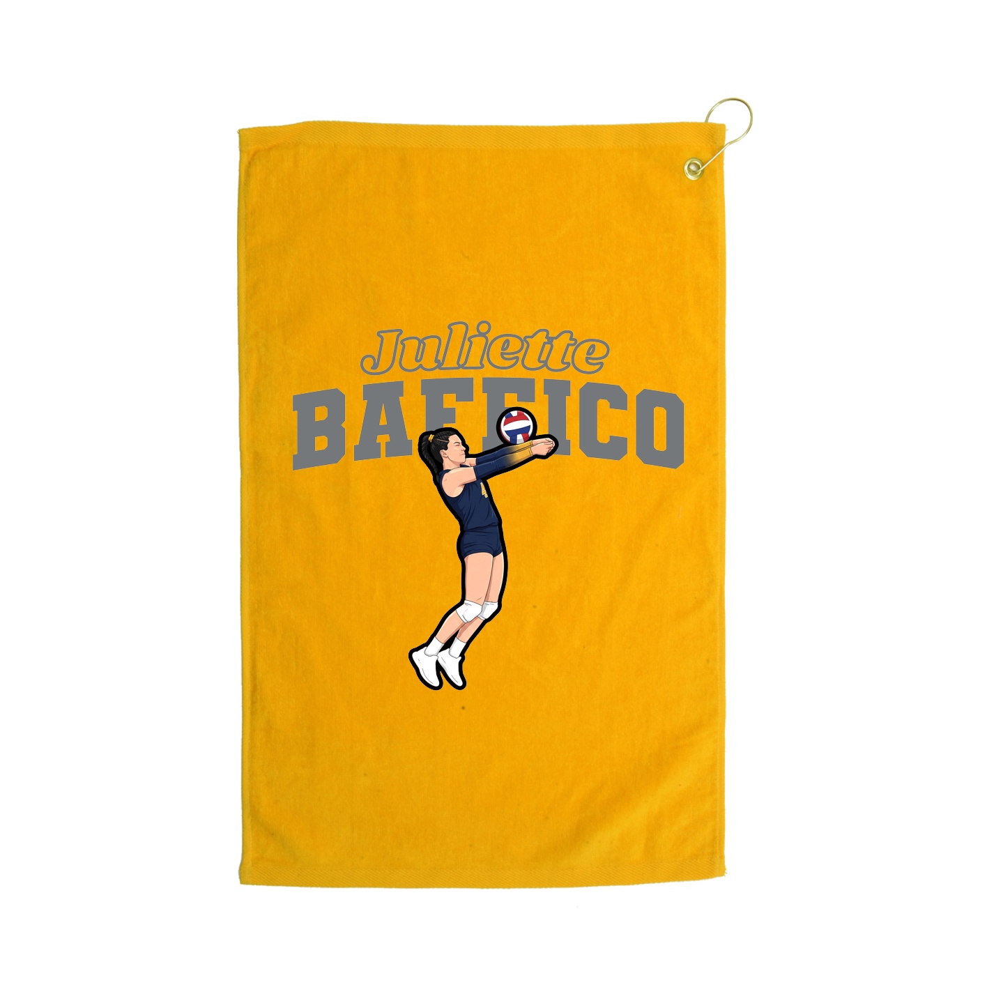 Golf Towel — Name Arch in Gold