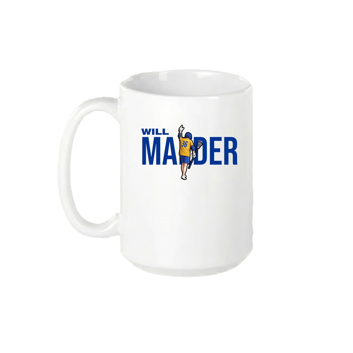 15oz Coffee Mug — Player Name in White