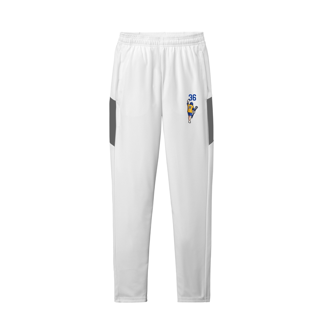 Team Travel Pant — Number Top in White/Grey