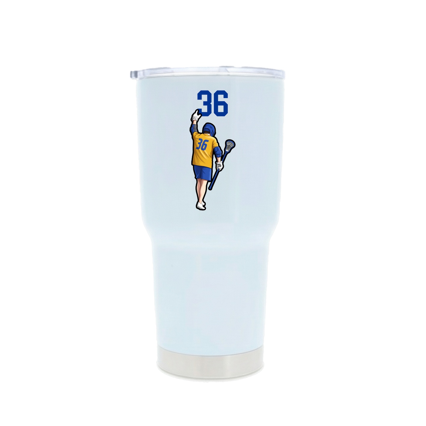 30oz Stainless Steel Tumbler — Number Top in White