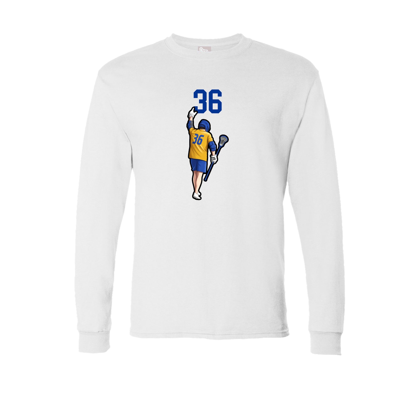 Long Sleeve Tee — Number Top in White