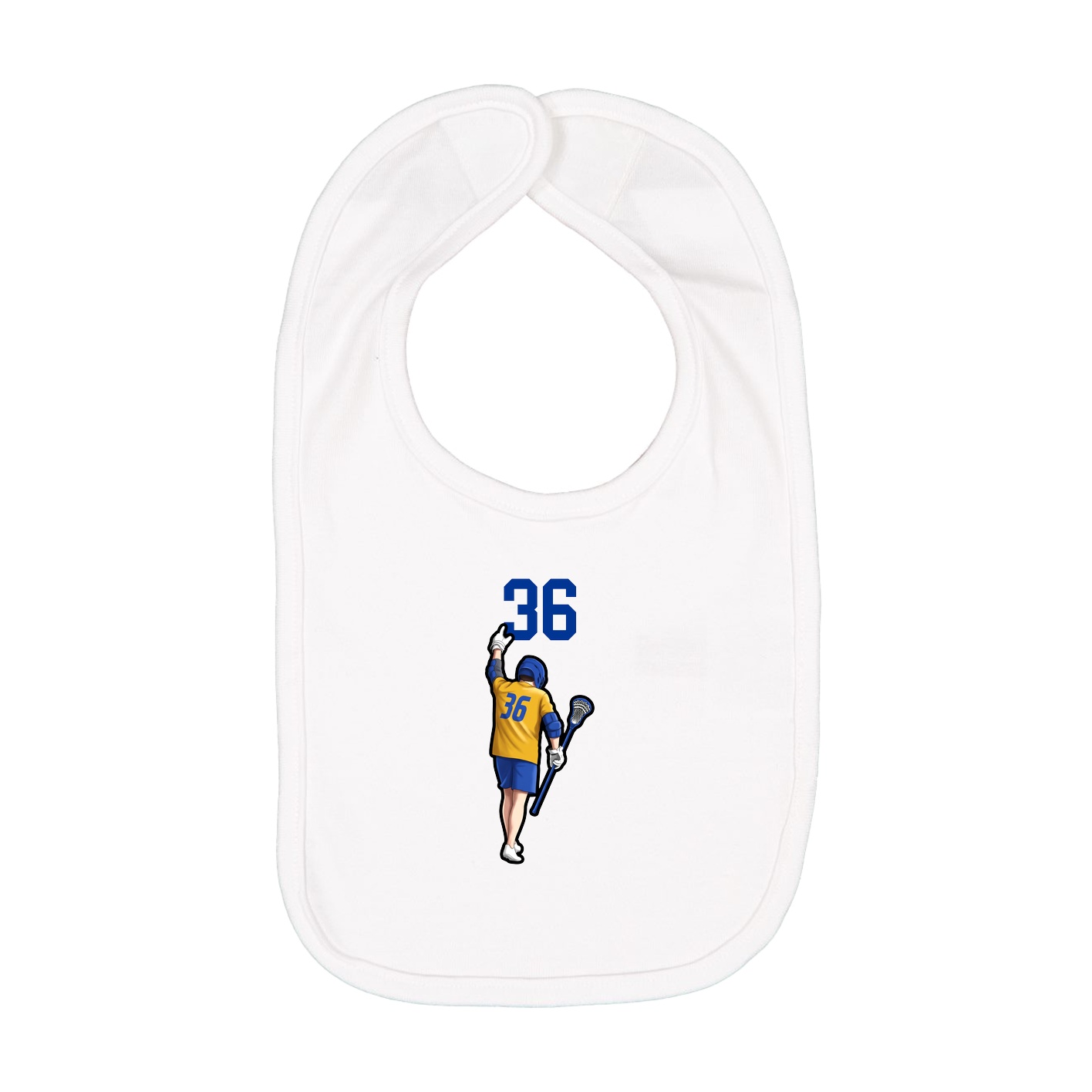 Infant Bib — Number Top in White