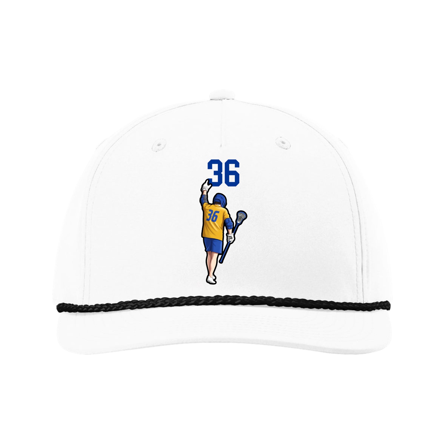 Five-Panel Classic Rope Cap — Number Top in White