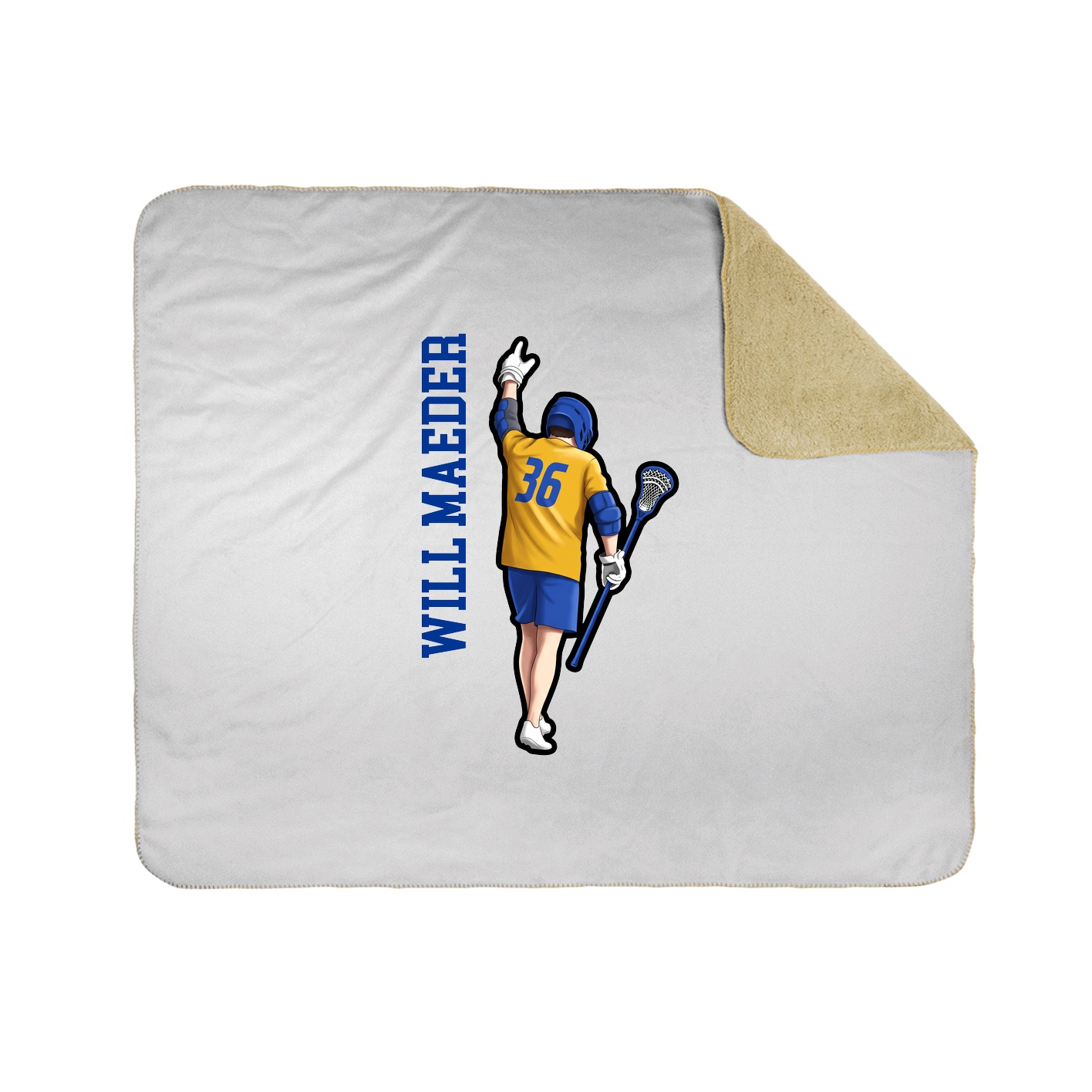 Throw Blanket — Name Vertical in White
