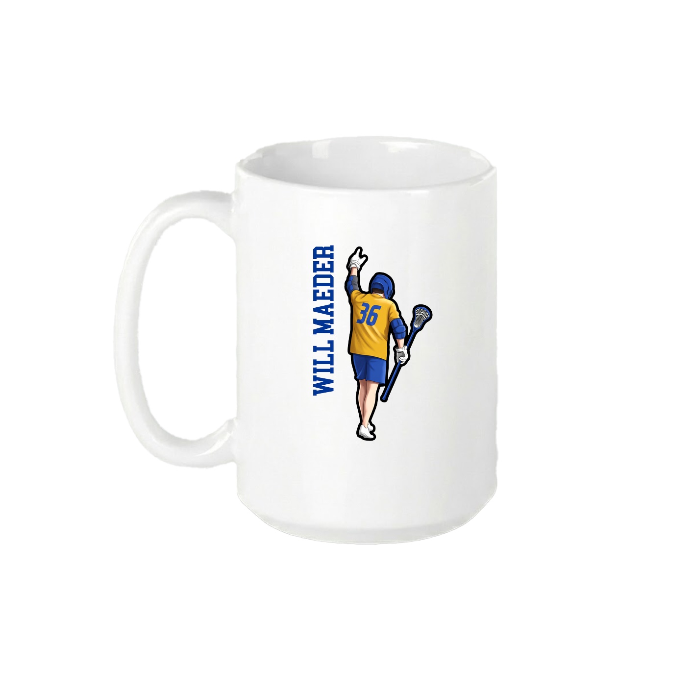 15oz Coffee Mug — Name Vertical in White