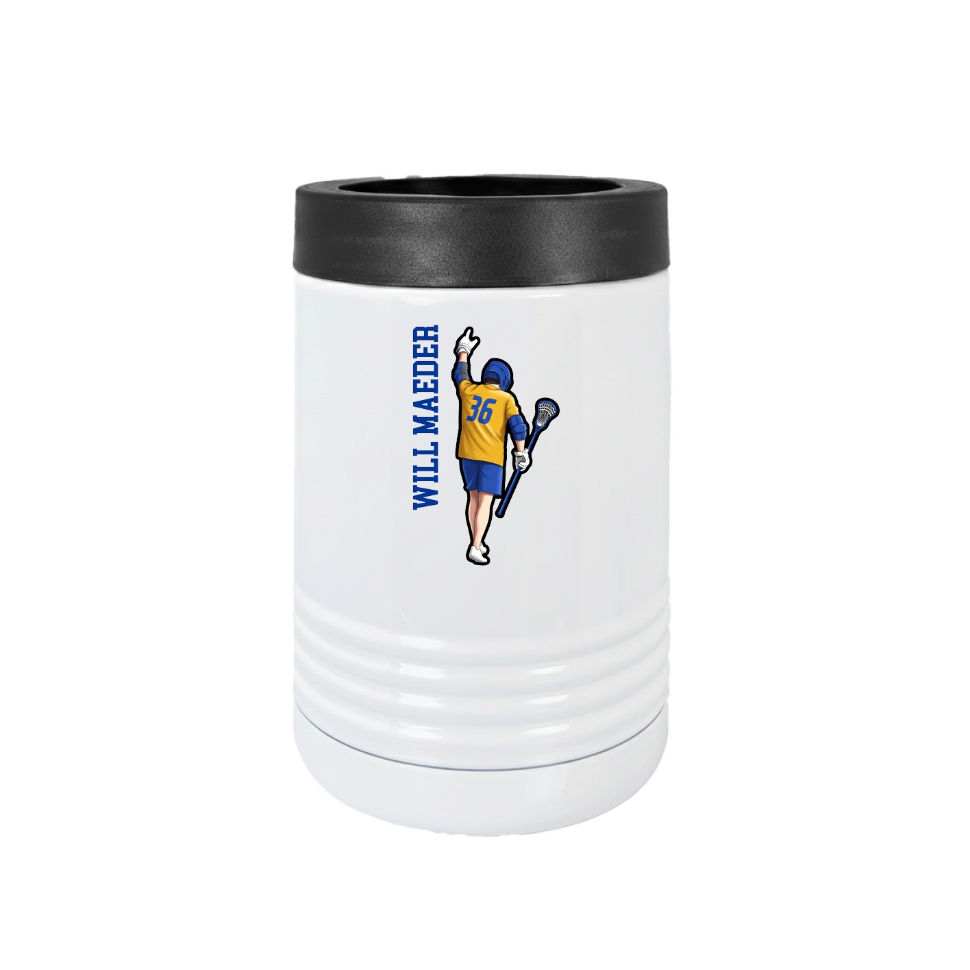 Beverage Holder — Name Vertical in White