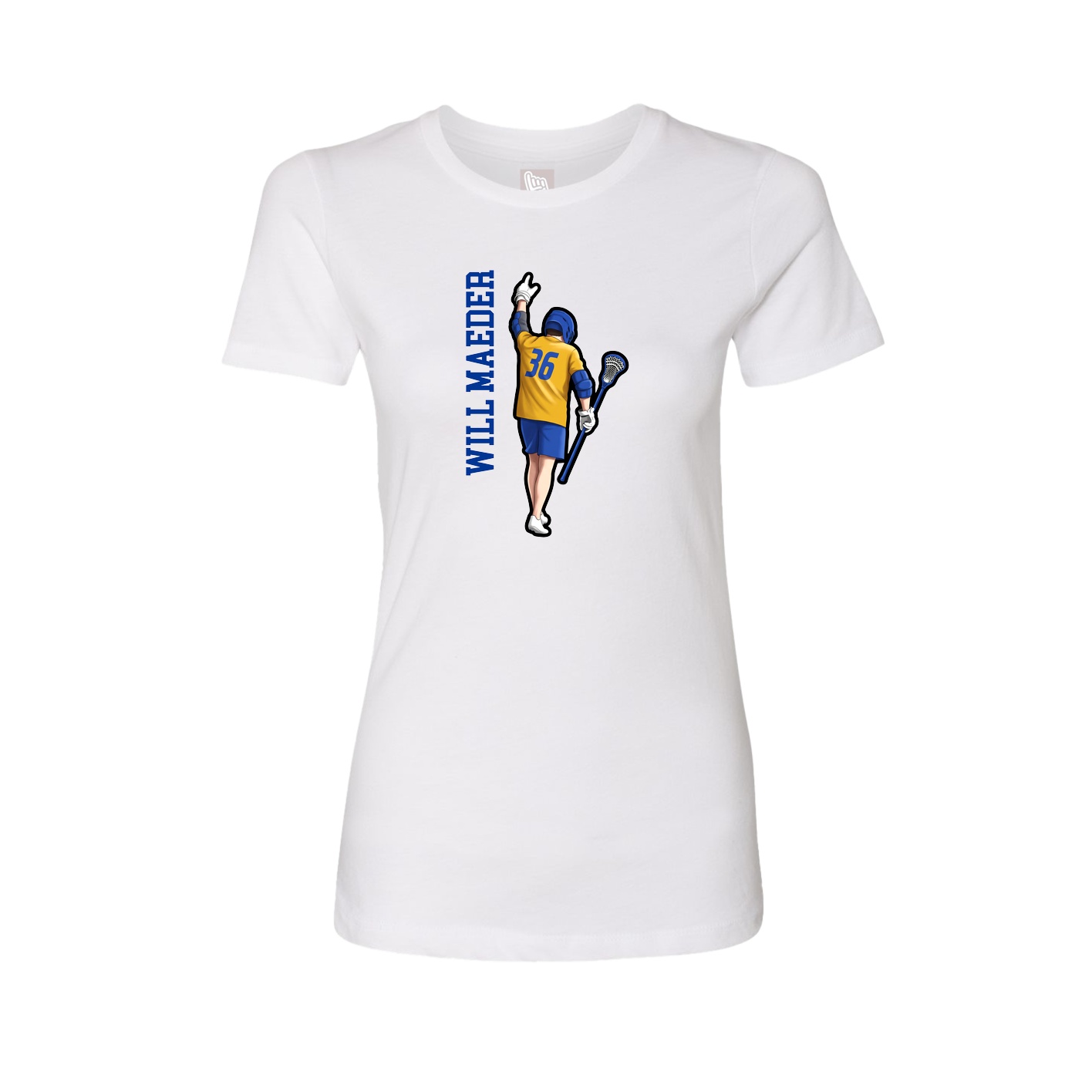 Fitted Women's Tee — Name Vertical in White