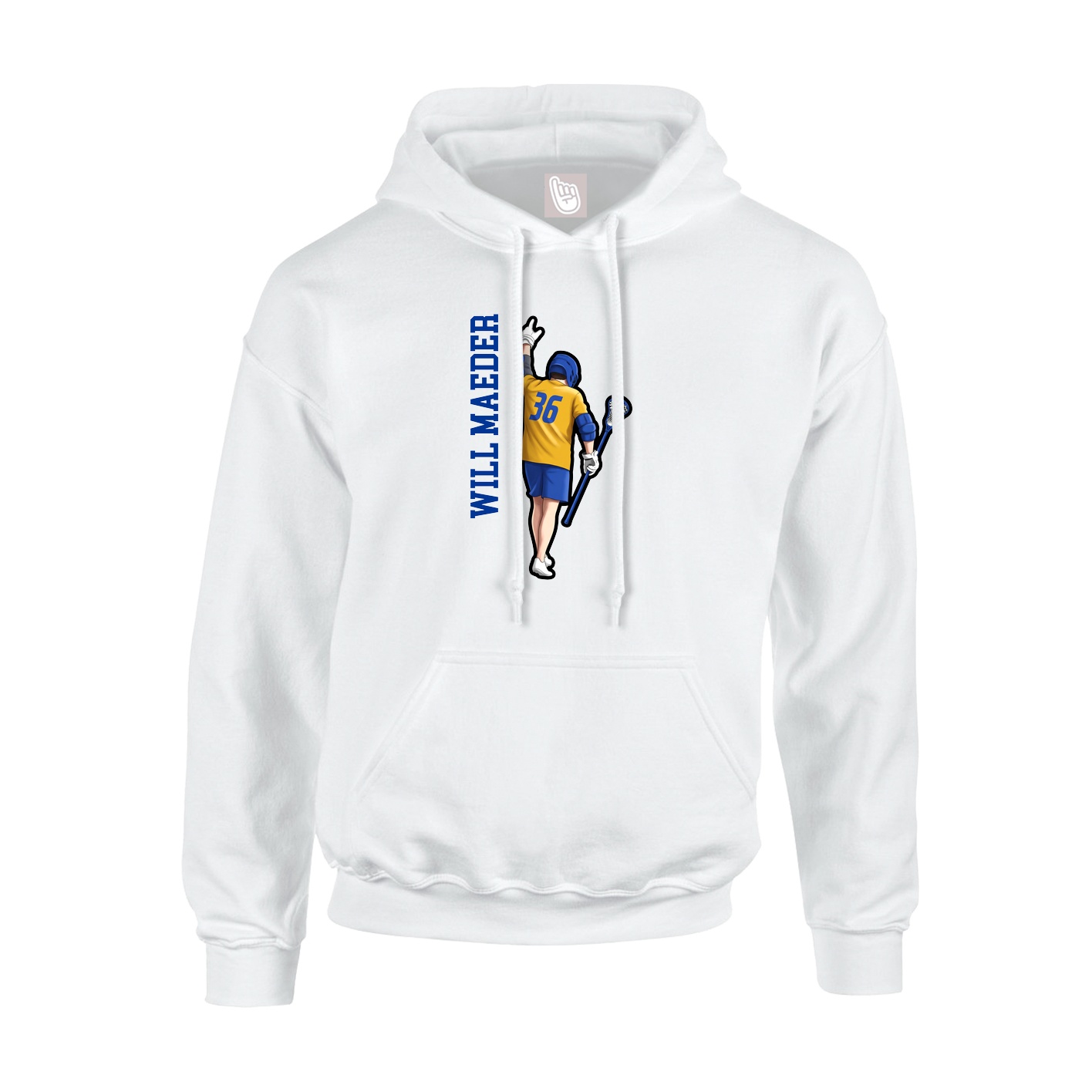Youth Hoodie — Name Vertical in White