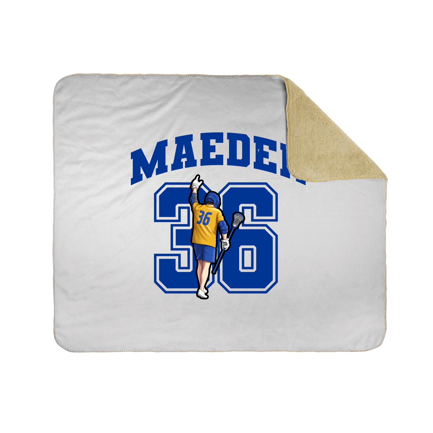 Throw Blanket — Number in White
