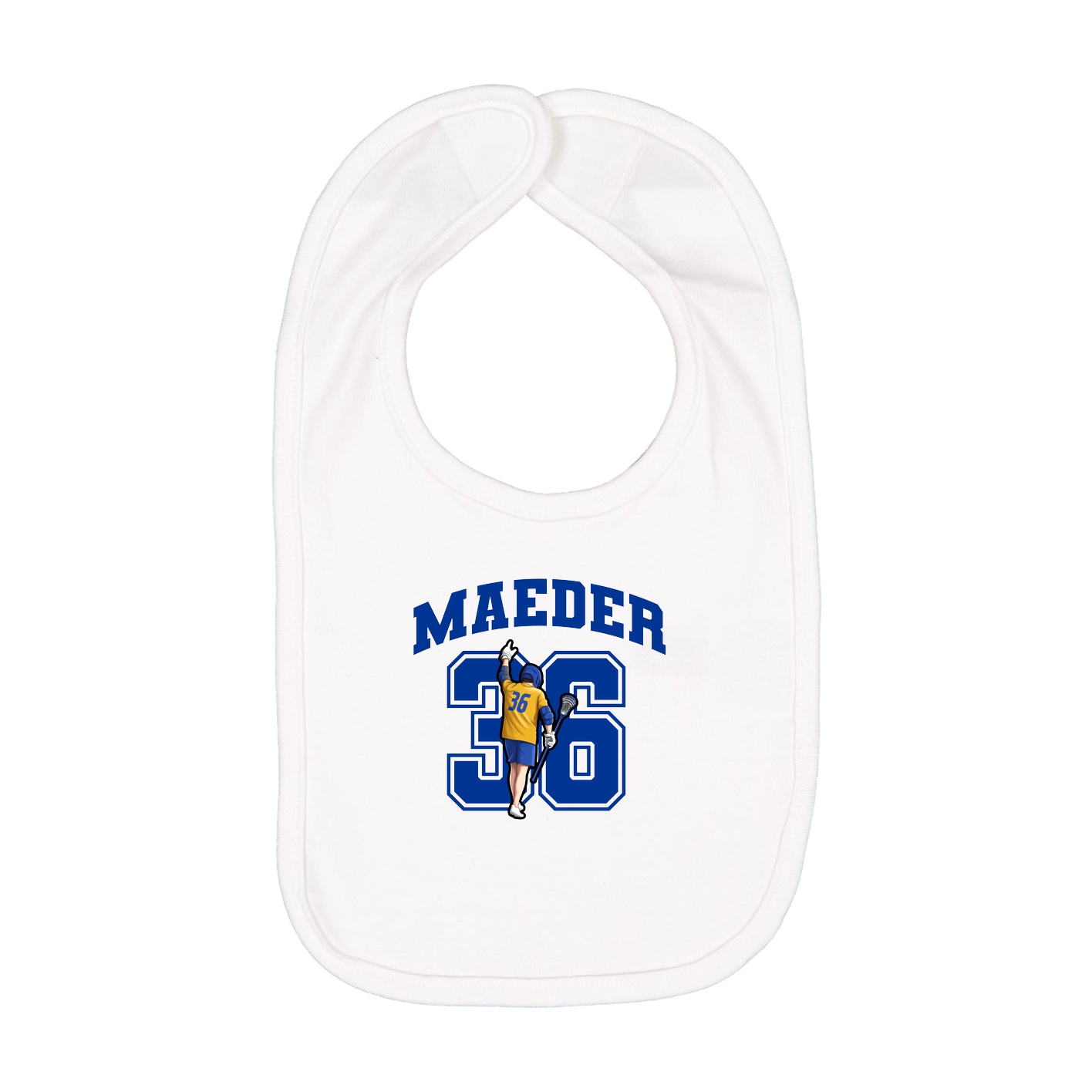 Infant Bib — Number in White