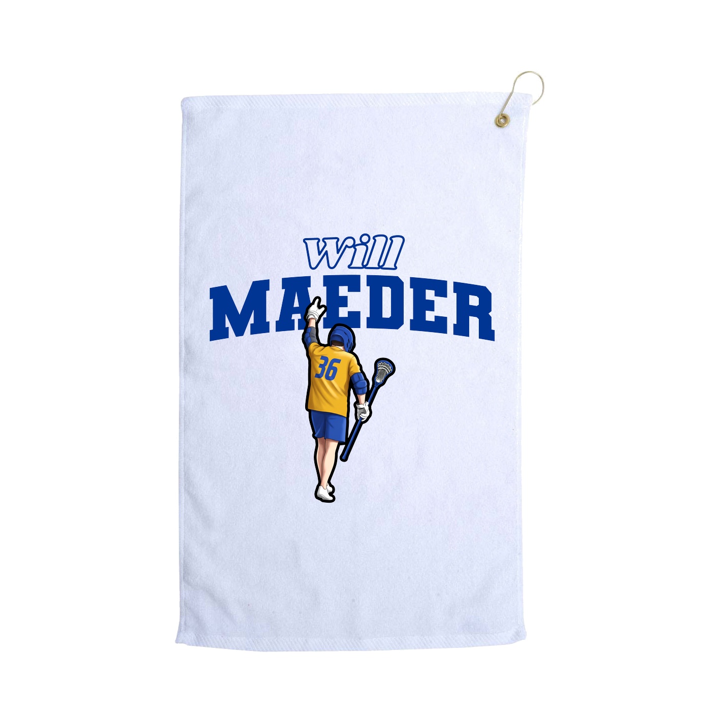 Golf Towel — Name Arch in White