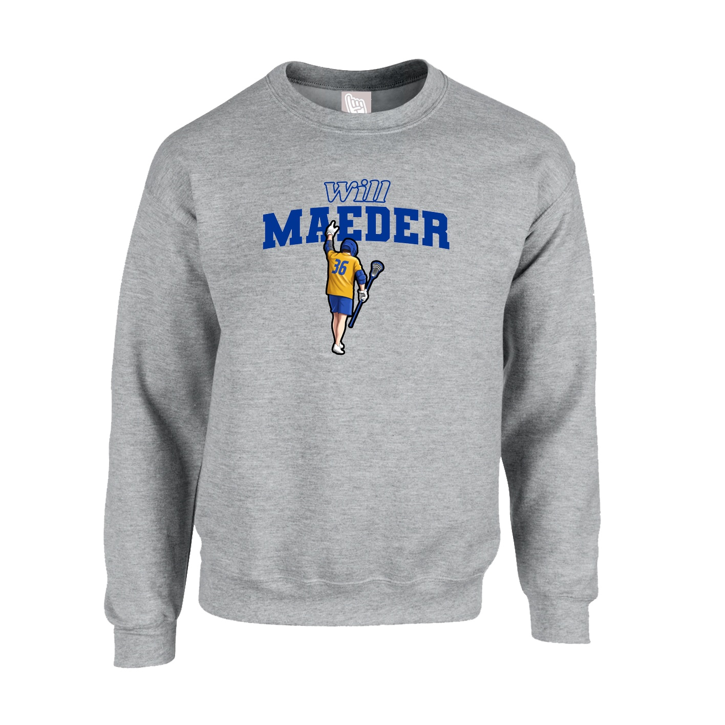 Fleece Crew — Name Arch in Grey