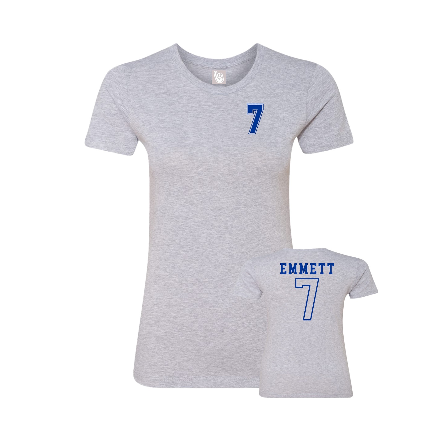 Fitted Women's Tee — Chest Back in Grey