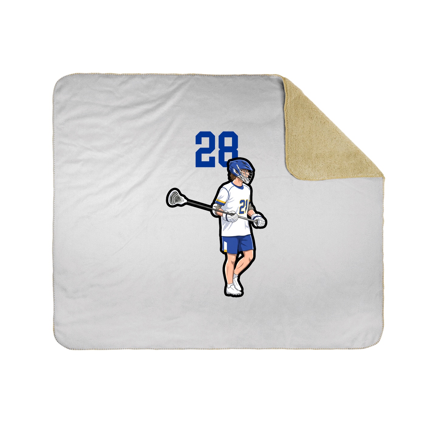 Throw Blanket — Number Top in White
