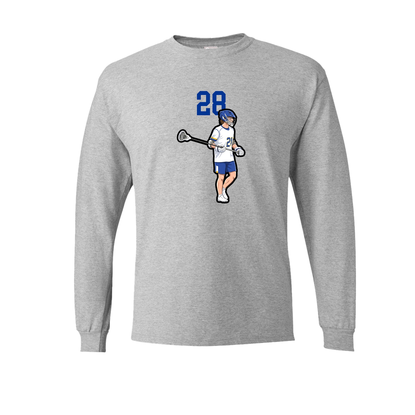 Long Sleeve Tee — Number Top in Grey