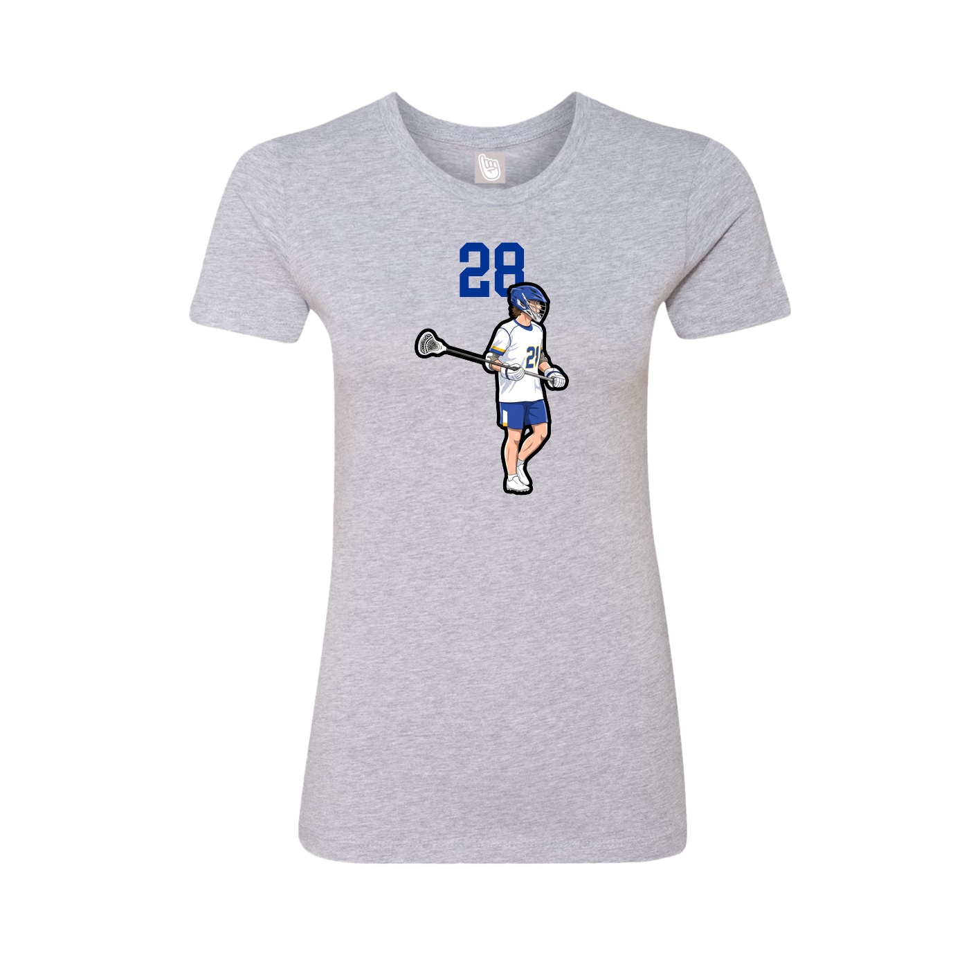 Fitted Women's Tee — Number Top in Grey