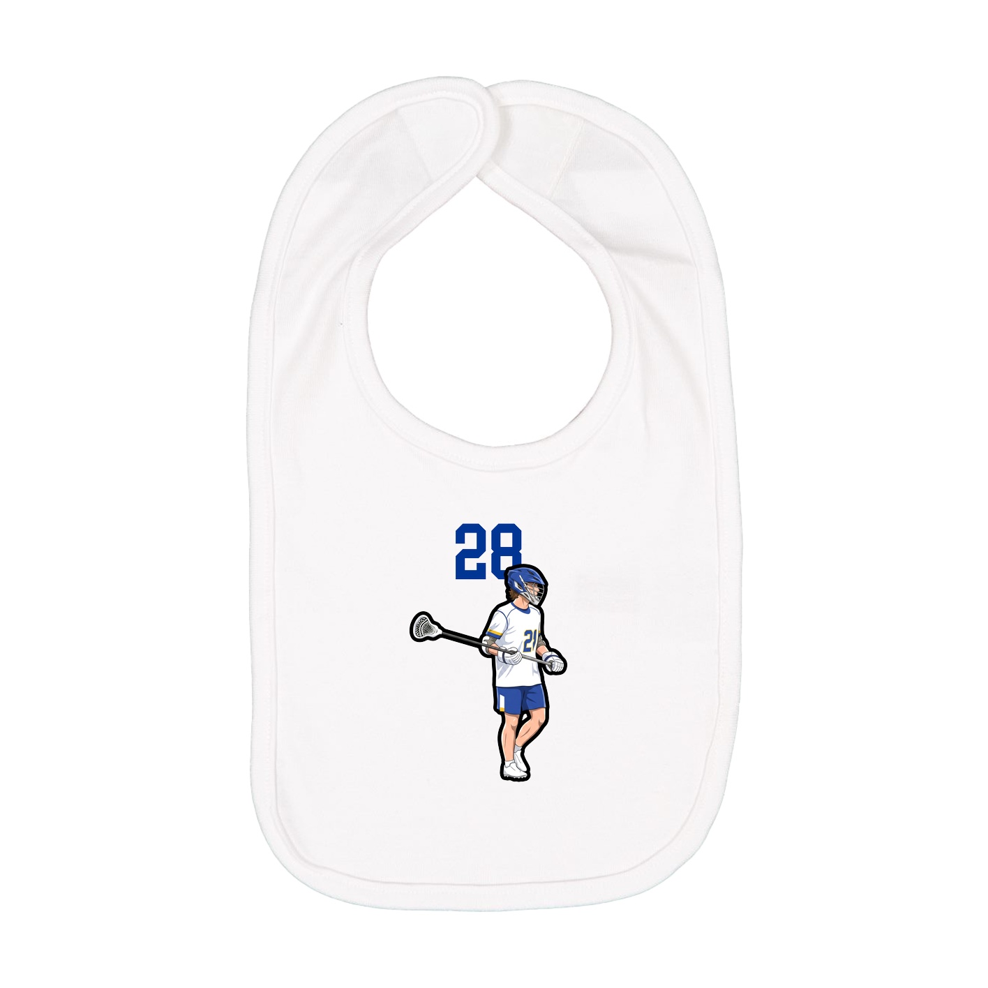 Infant Bib — Number Top in White
